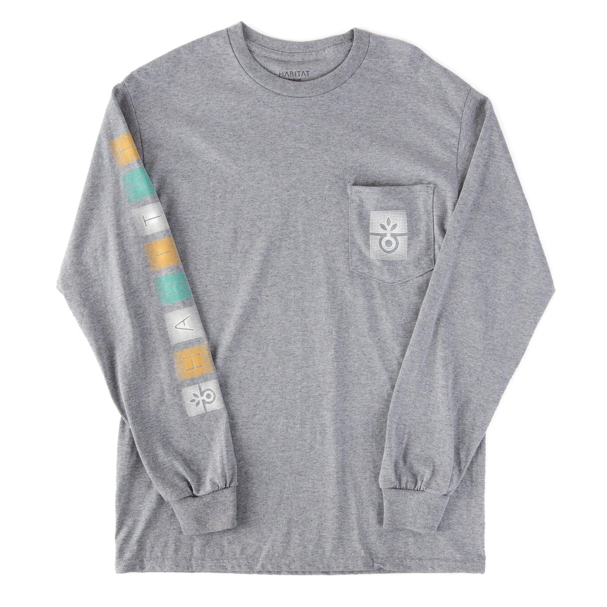 Dot Gain Long Sleeve Pocket T-Shirt for Men - Heather Gray - Comfortable Casual Wear for Everyday & Outdoor Activities