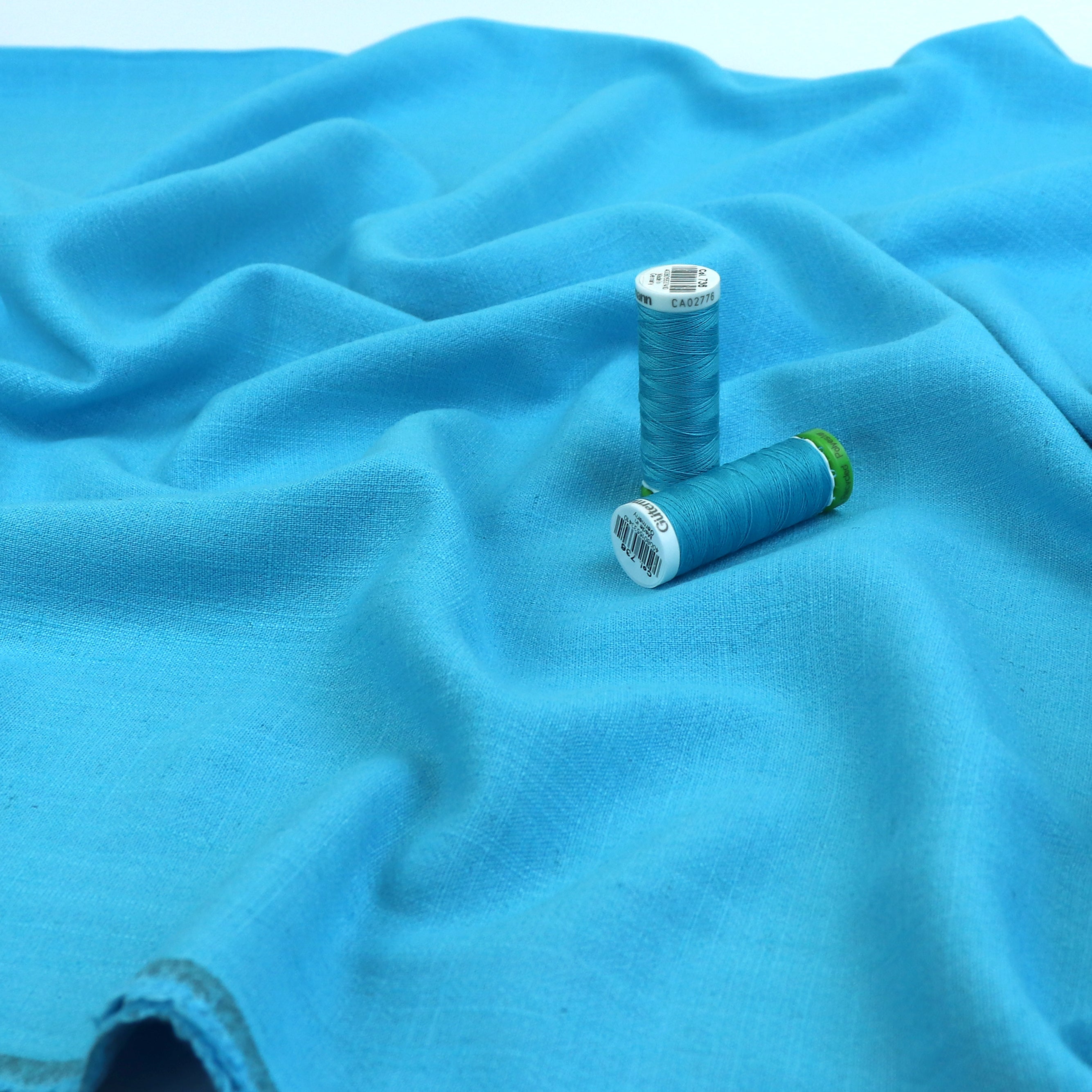 Premium Viscose Linen Blend Sky Blue Dress - Perfect for Summer Outfits, Beach Vacations & Casual Wear