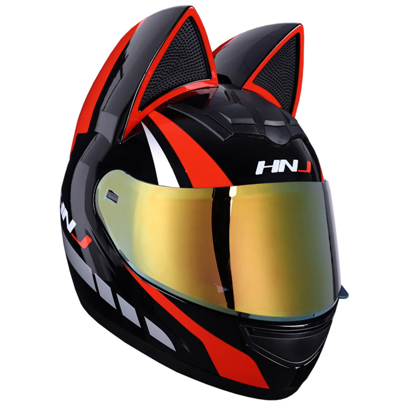 Cool Cat Personalized Motorcycle Helmet for Men & Women - DOT/ECE Certified Full Face Helmet with Cat Ears Design - Perfect for All-Season Riding, Cosplay & Motorcycle Enthusiasts