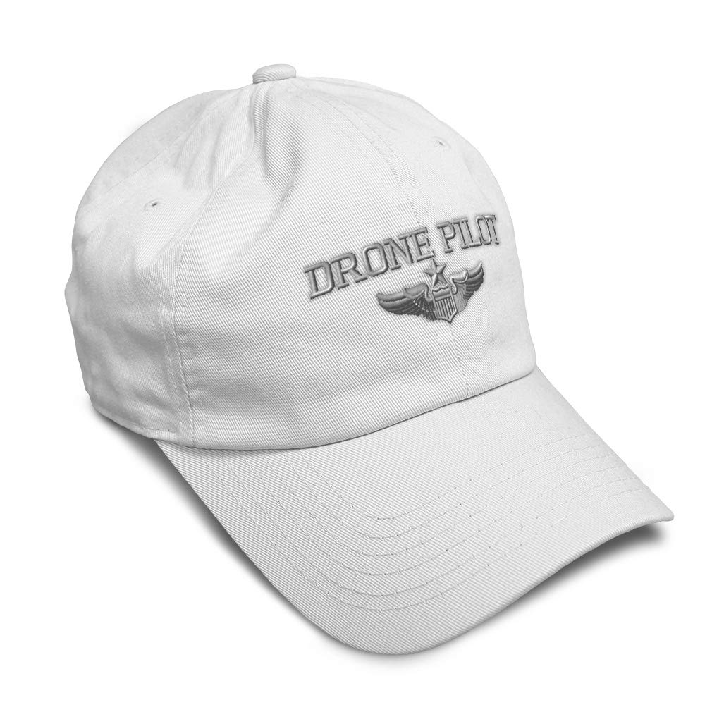 Soft Cotton Baseball Cap with Silver Embroidery - Drone Pilot & UFO Insignia Hat for Men & Women | Perfect for Outdoor Activities, Aviation Enthusiasts & Gift Giving