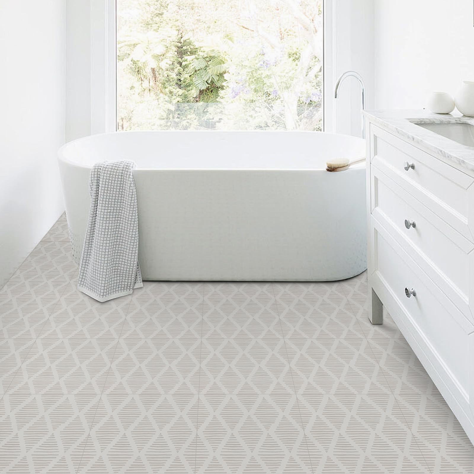 Waterproof Peel and Stick Floor Tiles for Bathroom - 11.8