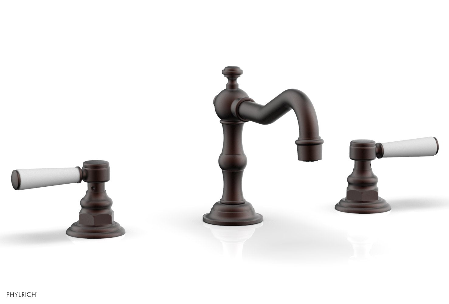 HENRI Widespread Bathroom Faucet in Satin White with Lever Handles - Model 161 02 | Perfect for Modern Vanities and Powder Rooms