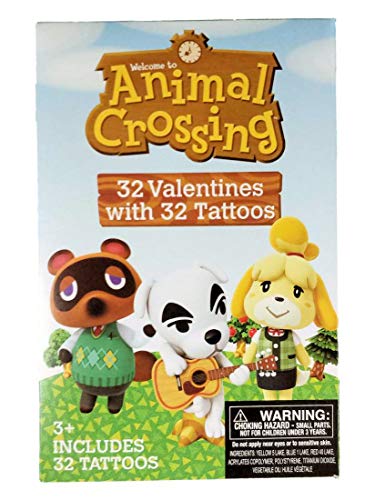 Animal Crossing Valentine's Day Cards Set - 32 Heartwarming Greeting Cards with Cute Character Tattoos | Perfect for Lovers, Friends & Family Gifts | Nintendo Switch Game Party Favors & Collectibles
