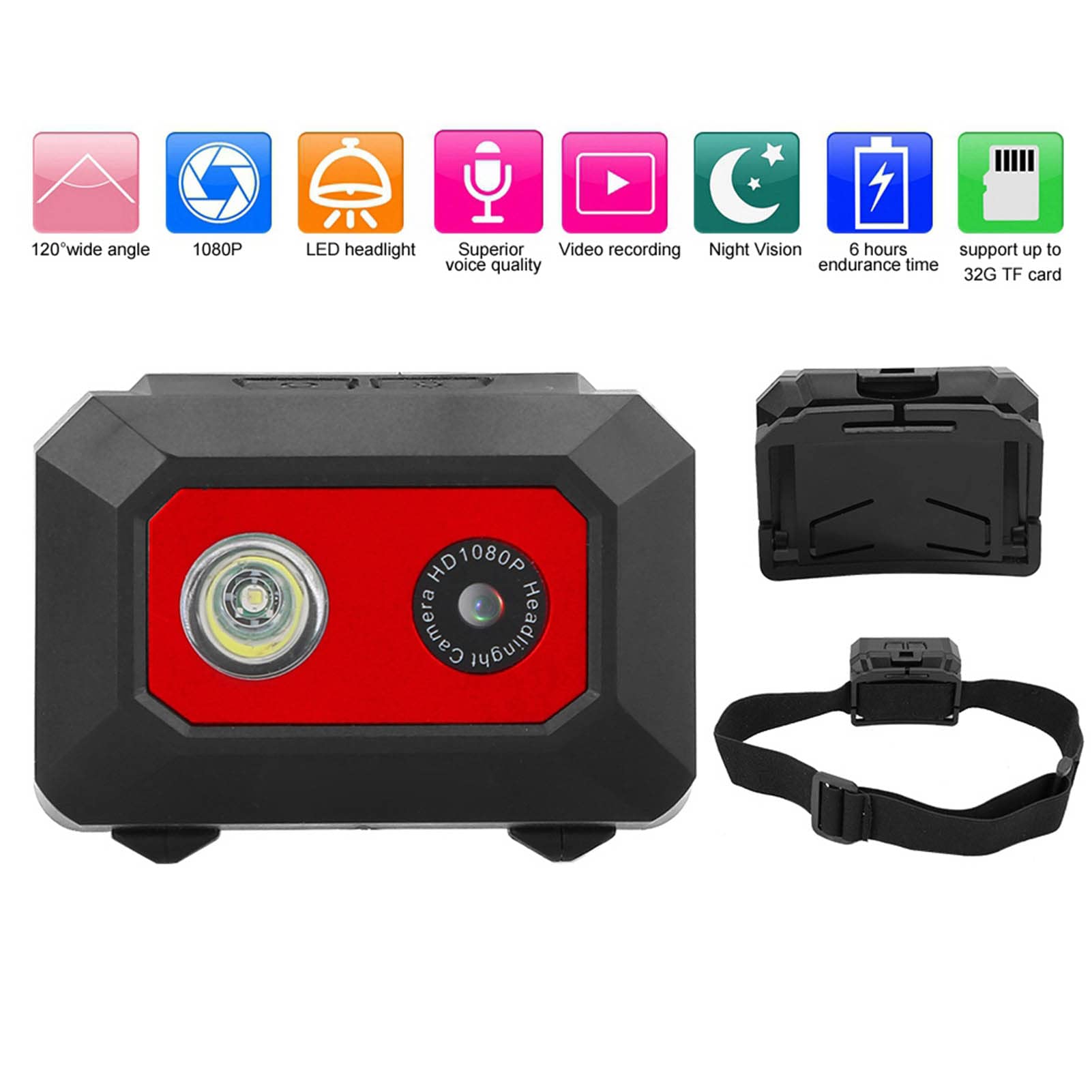 4K Sports Action Camera - 1080P HD Helmet Mounted DV Camcorder with DVR Recorder, Waterproof Adventure Camera for Cycling, Skiing, Horse Riding & Extreme Sports (Black Red) - Capture Your Thrilling Moments On The Go
