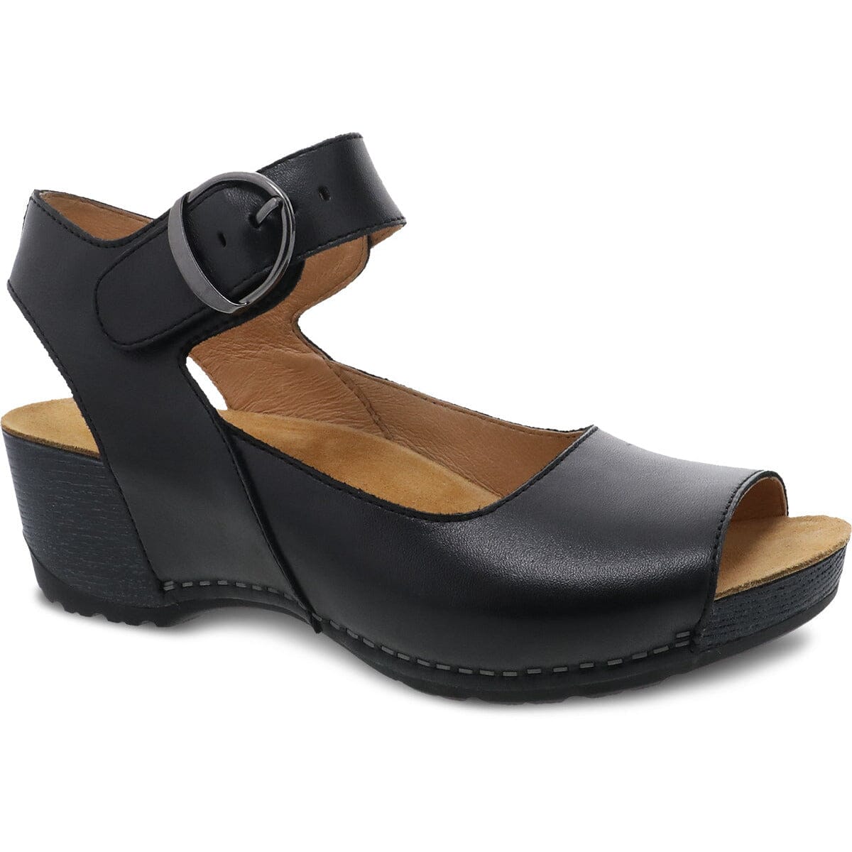 DANSKO TIANA Black Burnished Leather Clogs - Women's Comfort Shoes for Work & Nursing (Final Sale) | Perfect for Healthcare Professionals, Teachers & All-Day Wear