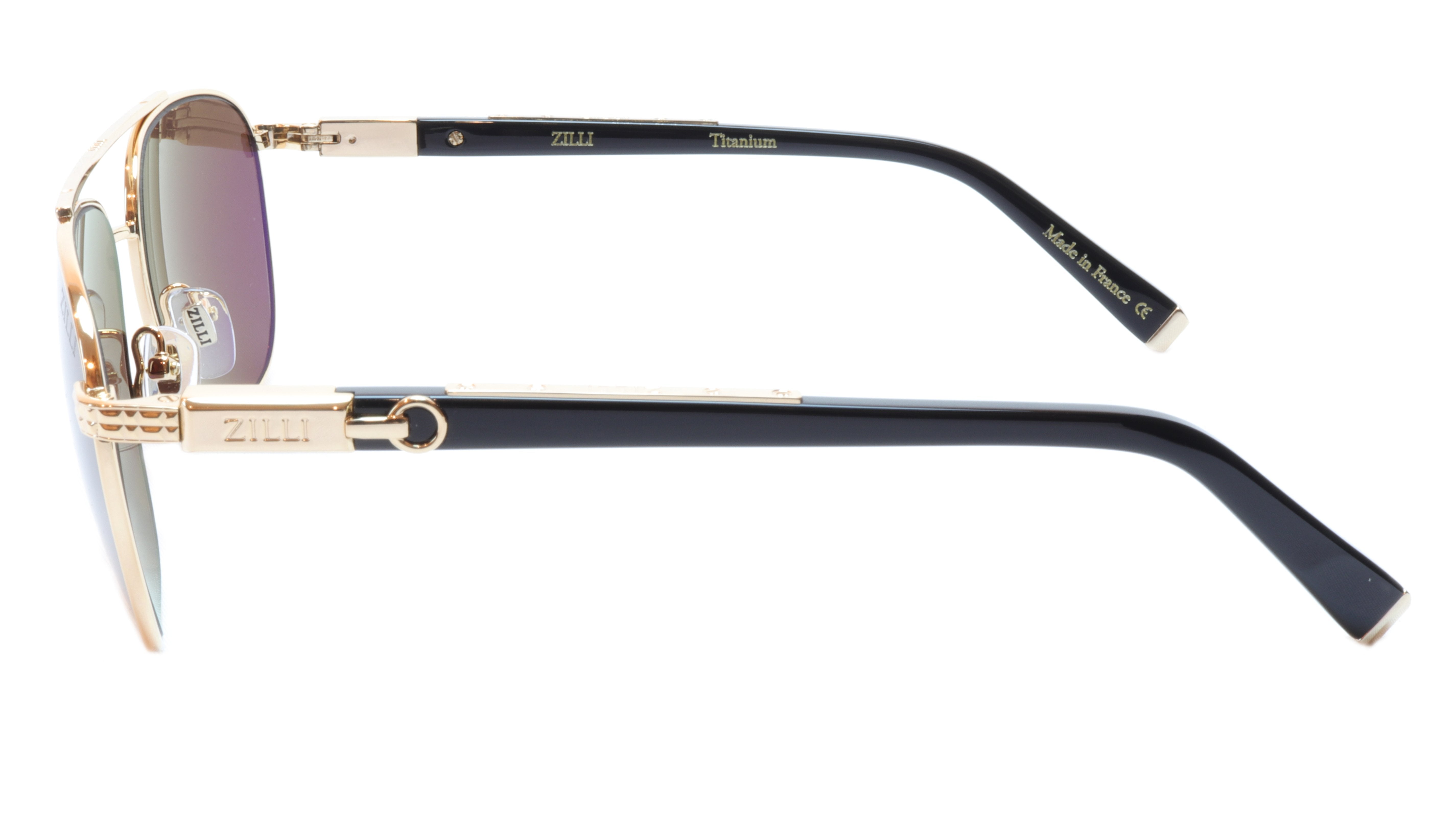 ZILLI Luxury Sunglasses for Men & Women - Titanium Acetate Frame with Polarized Lenses in Bright Gold - French Designer ZI 65020 C01 - Perfect for Driving, Beach & Outdoor Activities