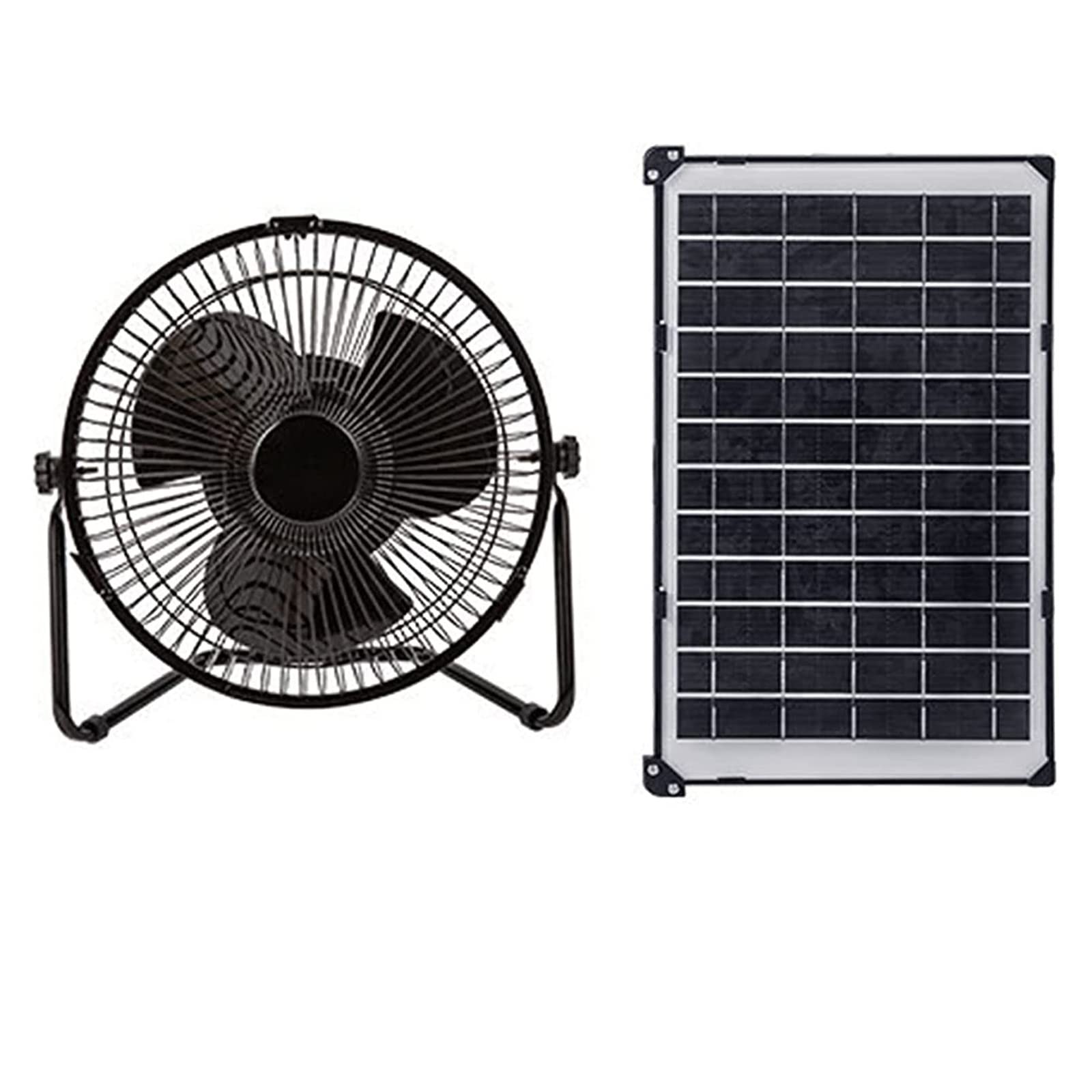 4.6W Solar Panel Fan with Power Bank - Portable Standing Table Fan for Home, Office, Greenhouse, Dog House - Perfect for Travel, Boating, Fishing & Camping (10.5 Inch) - Stay Cool Anywhere with Solar Power