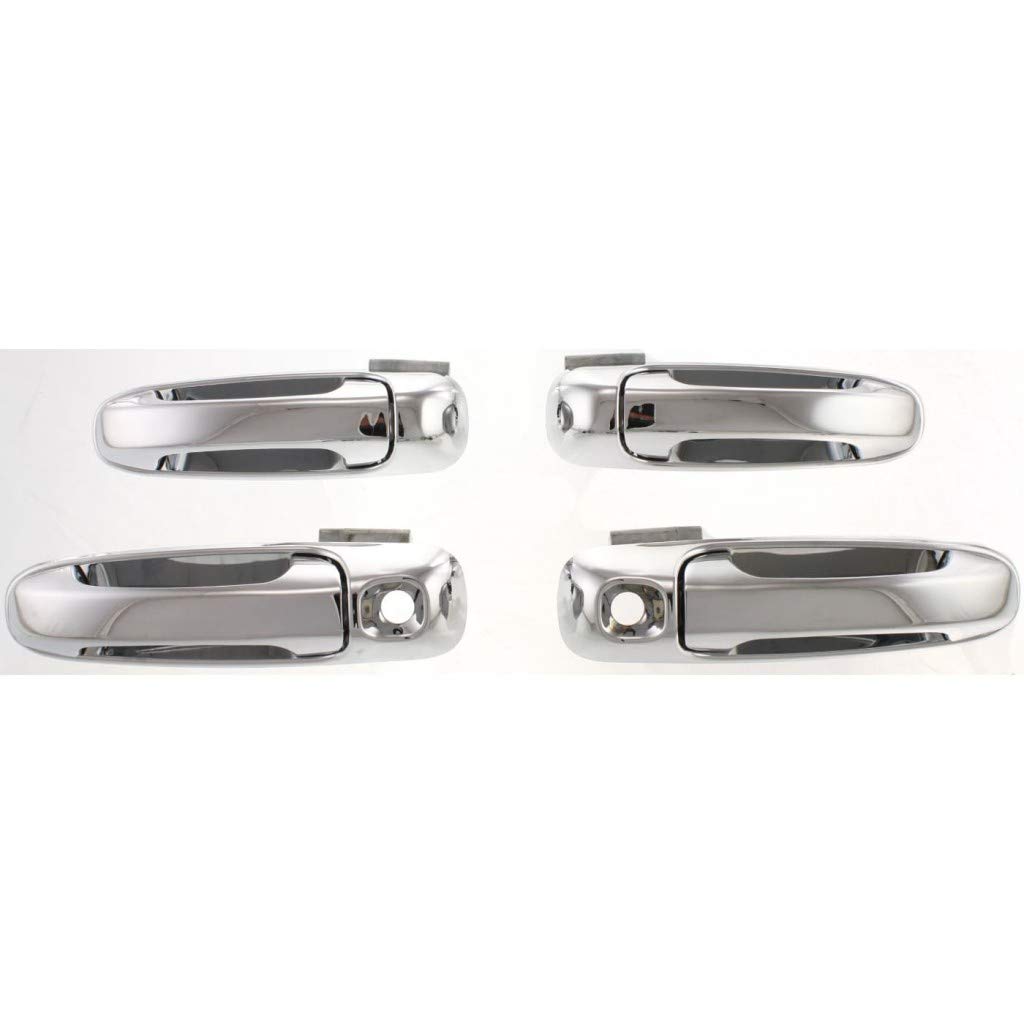 KarParts360 Chrome Exterior Door Handle Set for Dodge Dakota 2005-2010 - Front & Rear, Driver & Passenger Side (Front with Key Hole) | Perfect for Truck Restoration & Replacement Parts | Durable Auto Accessories for Off-Road & Daily Driving