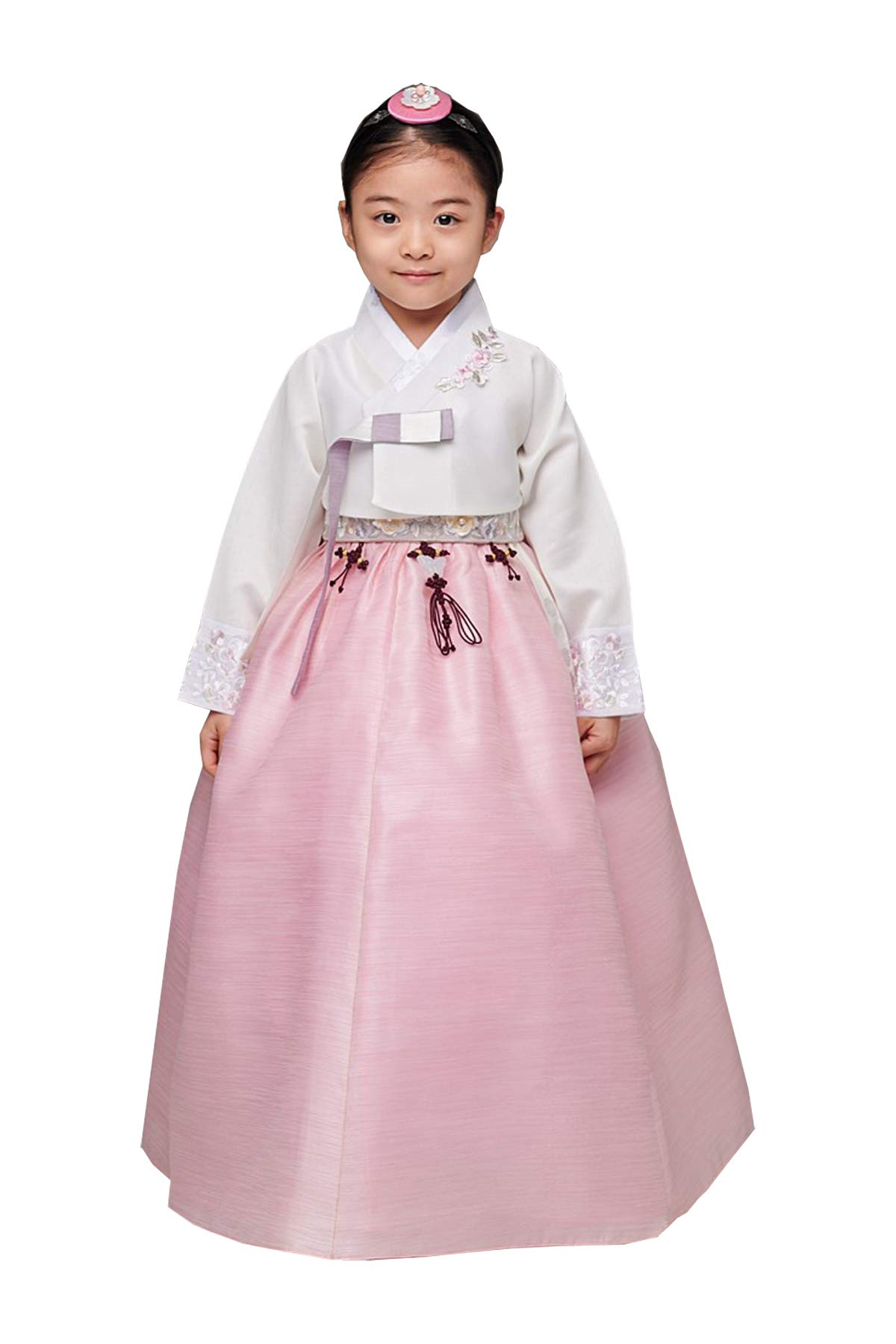 Korean Traditional Hanbok Dress for Baby Girl - Ivory Jacket & Peach Skirt Set for 1st Birthday Party, Doljanchi Celebration, Korean Culture Events & Photo Shoots