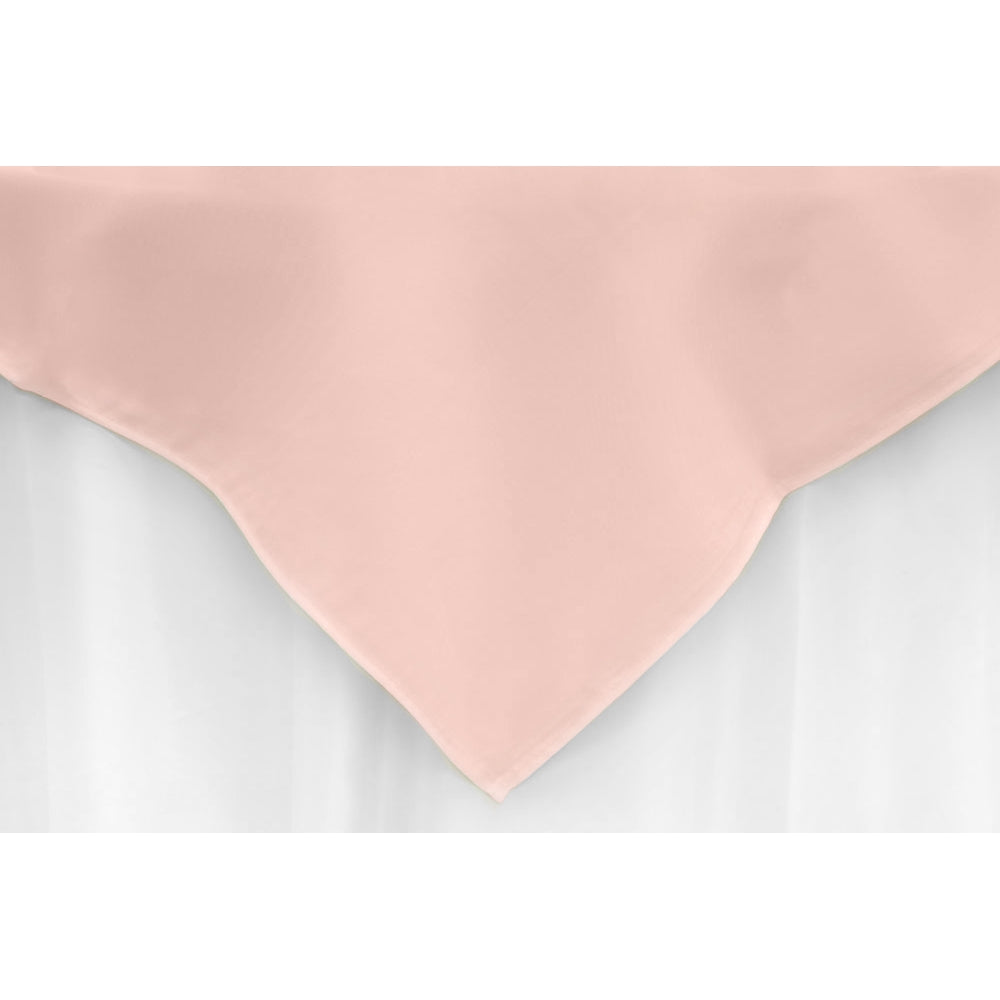 Premium Polyester Square 54-Inch Tablecloth - Elegant Blush & Rose Gold Overlay for Weddings, Parties & Special Events