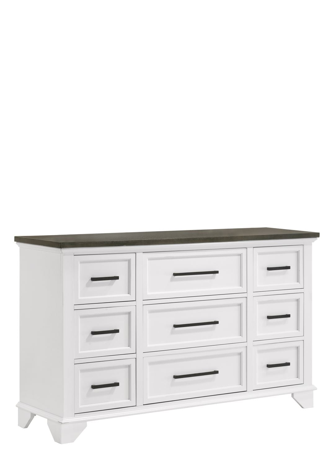 Abigail 9 Drawer Dresser - White & Grey Modern Bedroom Chest - Perfect for Bedroom Storage & Organization