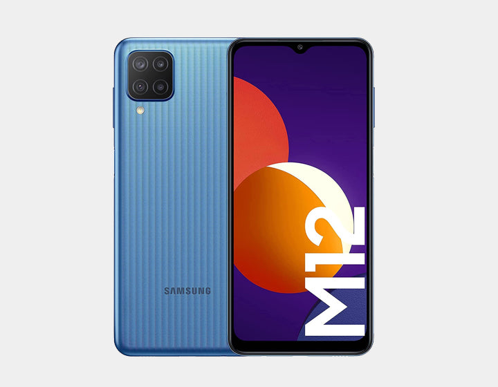 Samsung Galaxy M12 M127F 64GB/4GB RAM Dual SIM Unlocked Smartphone - Blue | International GSM Phone for Travel & Work