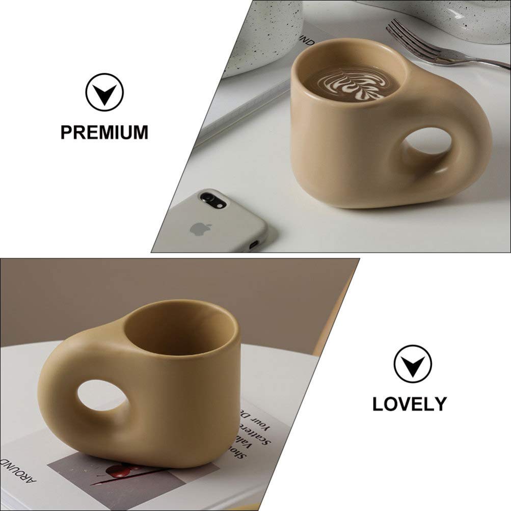 VOSAREA 1-Piece Decorative Ceramic Coffee Mug - 12oz Insulated Tea Cup for Hot & Cold Drinks, Milk, Breakfast - Perfect for Home, Office, Kitchen & Gift Giving
