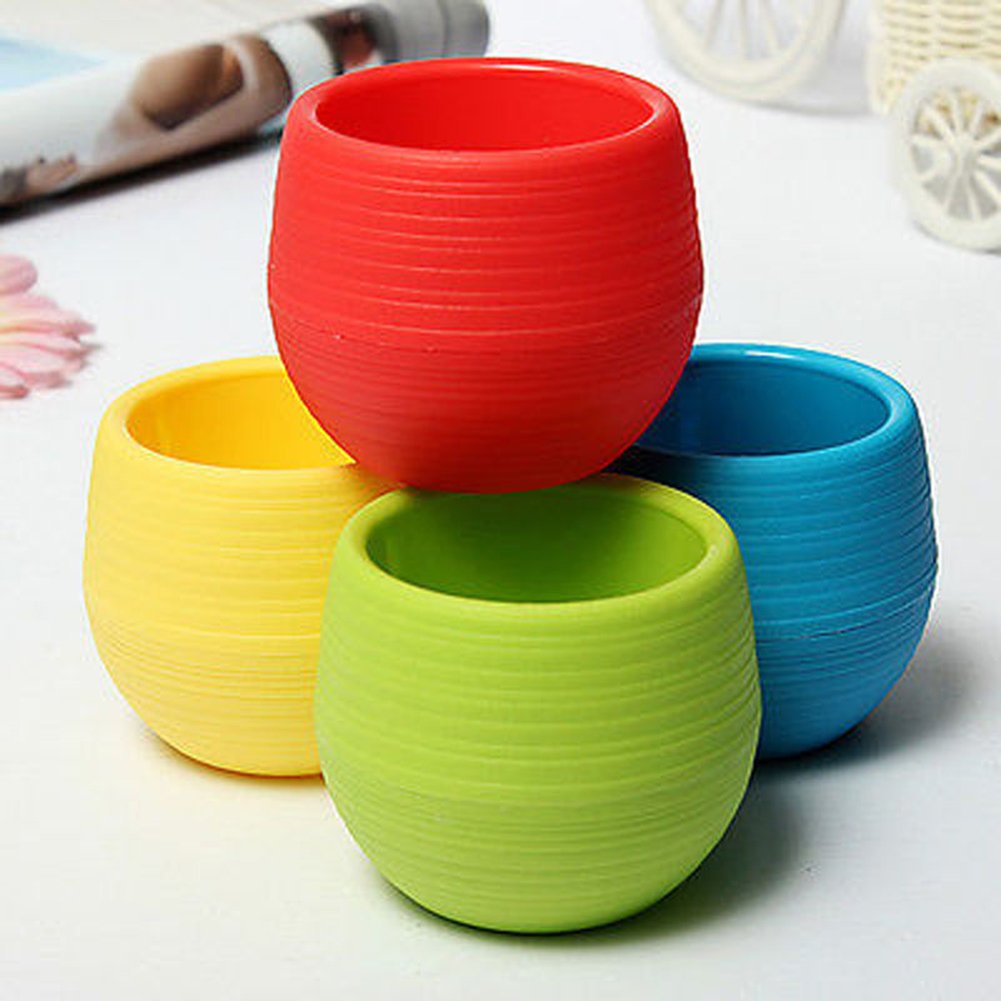 Stylish Ceramic Succulent Plant Pots with Saucer - Modern Green Flower Planter for Home, Office Desk & Garden Decor - Perfect for Indoor Plants, Cacti & Small Houseplants
