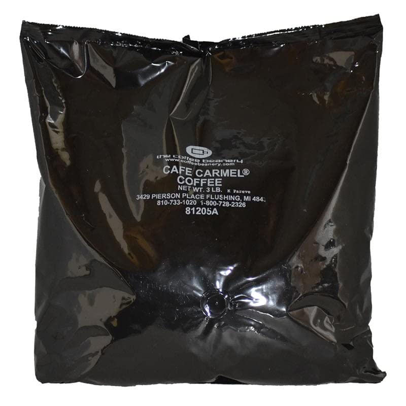 Premium Cafe Carmel Cream Flavored Coffee - 100% Arabica Specialty Medium Roast Whole Bean (3LB Bag) - Rich & Smooth for Home Brewing, Office Use & Gifts