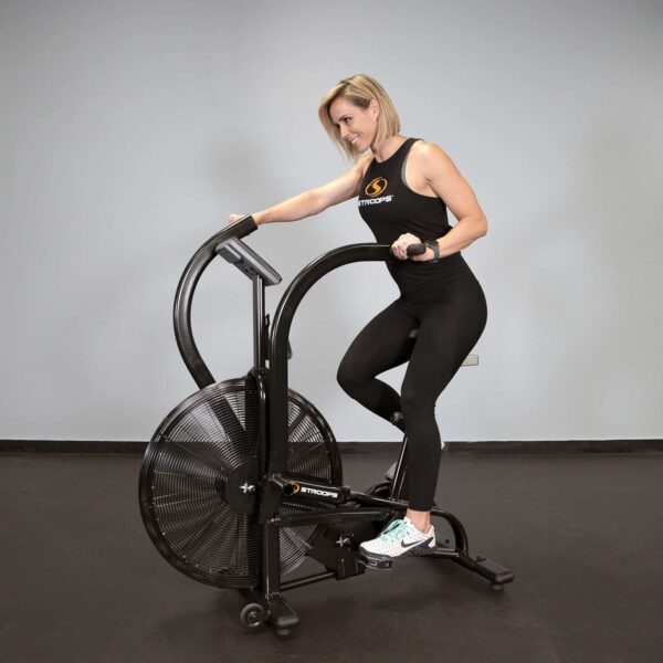Stroops Air Bike - Heavy Duty Exercise Bike for Home Gym, Full Body Workout Equipment with LCD Monitor | Perfect for Cardio, Strength Training & Indoor Cycling Workouts
