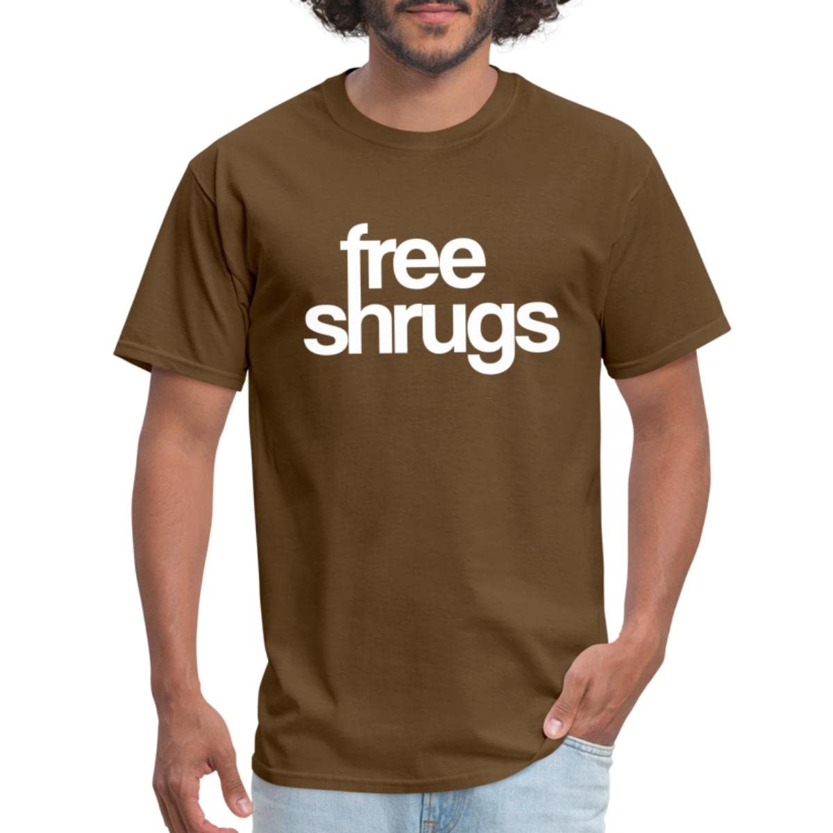 Spreadshirt Men's Free Shrugs Graphic T-Shirt - Casual Comfort Fit Cotton Tee for Everyday Wear & Street Style