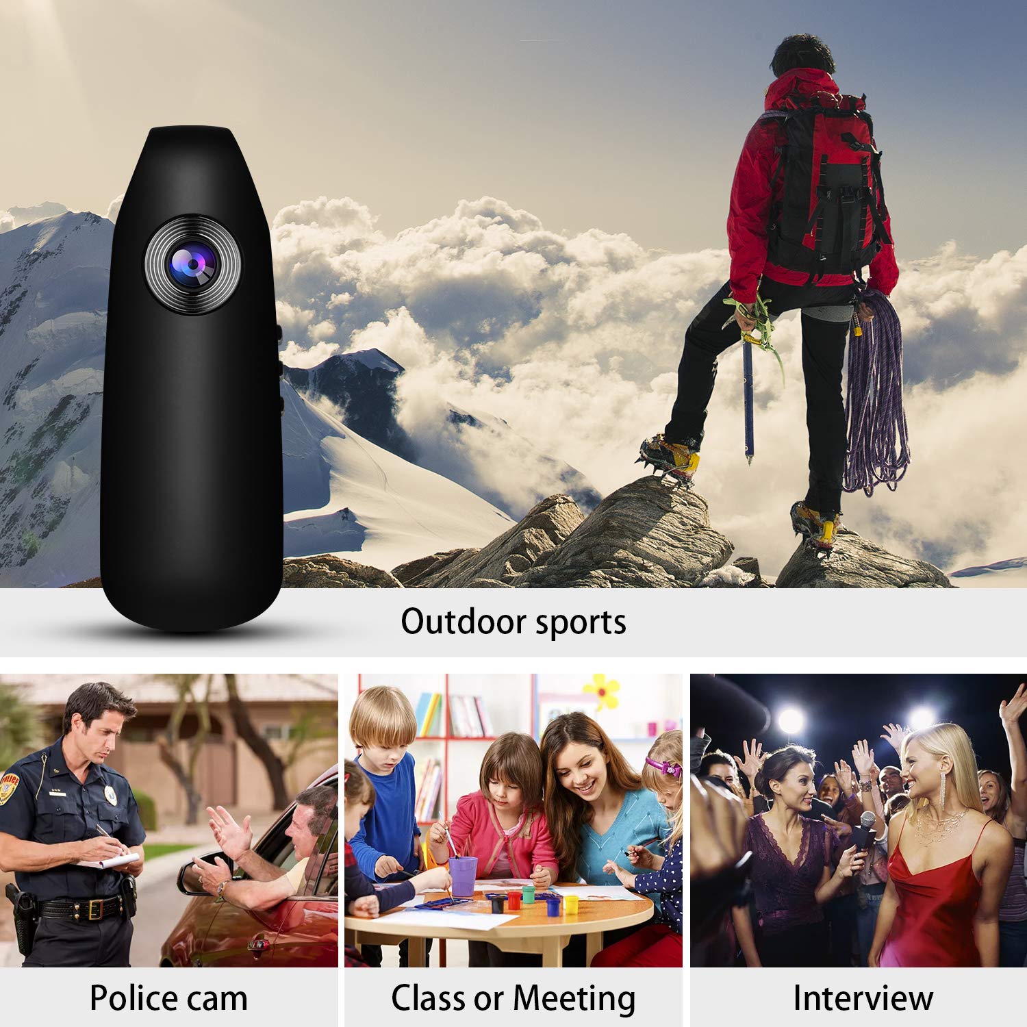 1080P FHD Spy Camera - Wearable Body Camera with Smart Motion Detection for Police, Security & Home Use | Ideal for Office, Law Enforcement & Outdoor Surveillance
