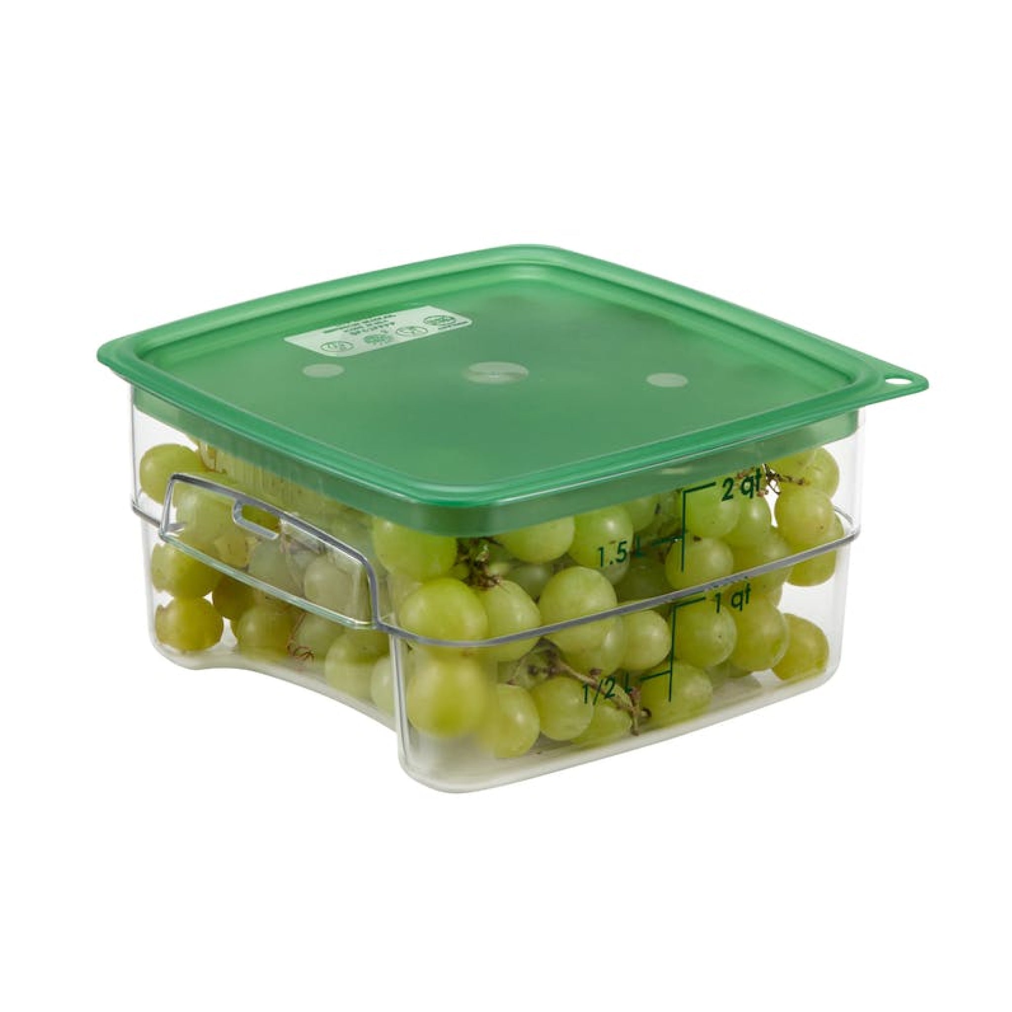 Cambro 2SFSPROCW135 Clear Square Polycarbonate Food Storage Container - 2 Quart BPA-Free Commercial Kitchen Storage for Restaurants, Catering & Meal Prep
