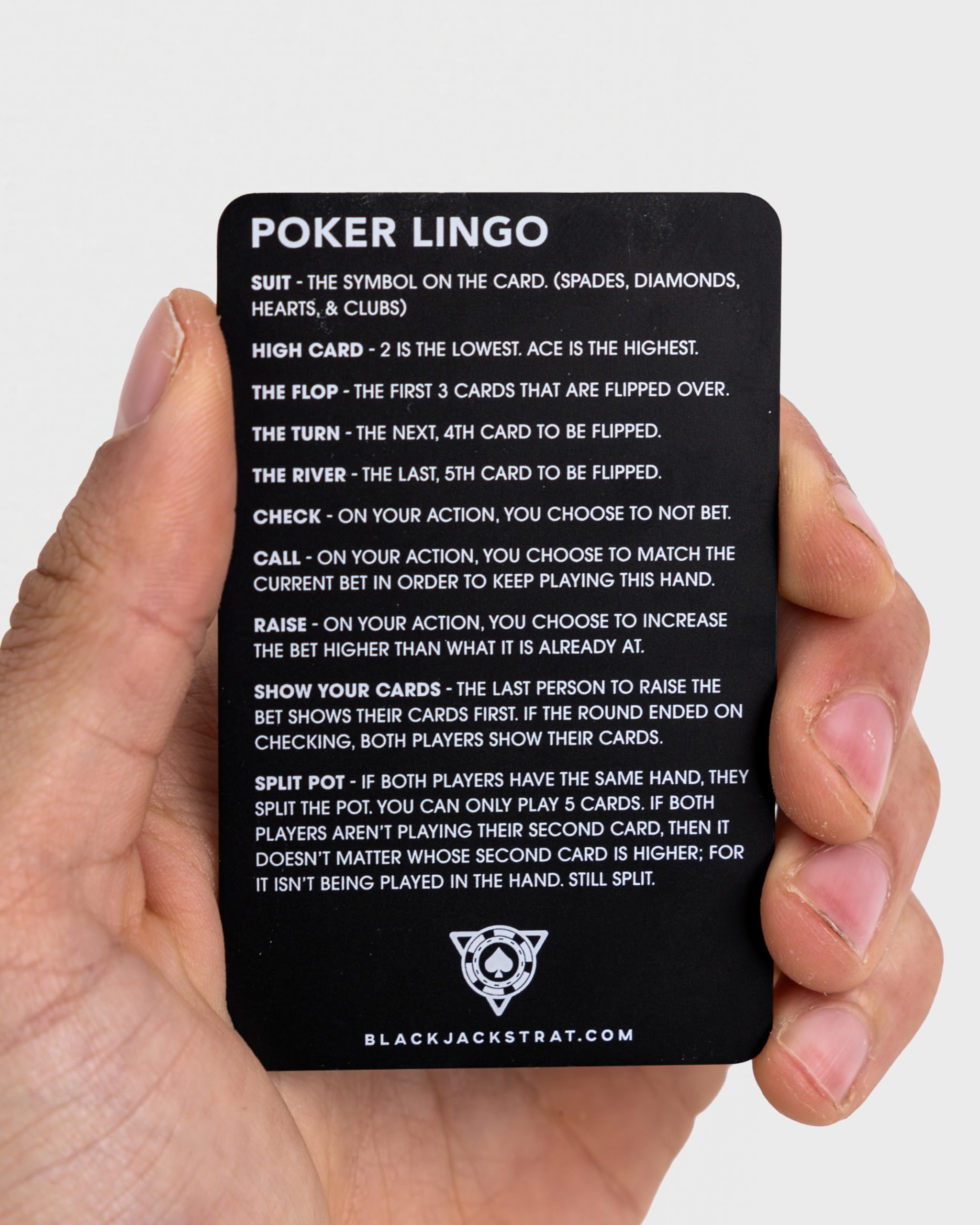 Stainless Steel Texas Hold 'Em Poker Hand Rankings Card - Metal Poker Hand Chart for Casino Games, Home Poker Nights & Poker Tournaments