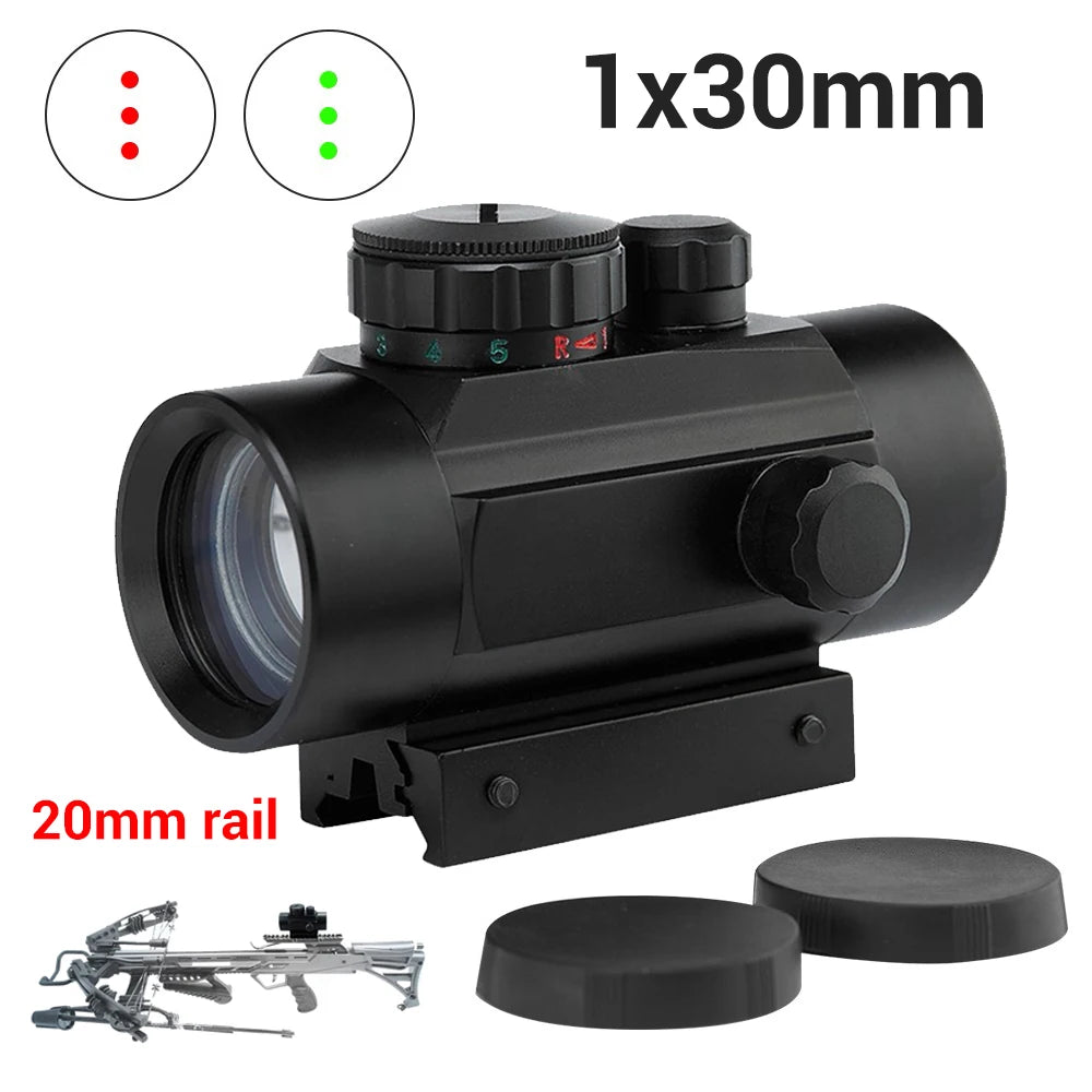 1x30mm Tactical Red Dot Sight Scope with 11/20mm Picatinny Rail Mount - Perfect for Hunting, Shooting & Airsoft | Durable Optical Sight for Outdoor Adventures & Tactical Gear
