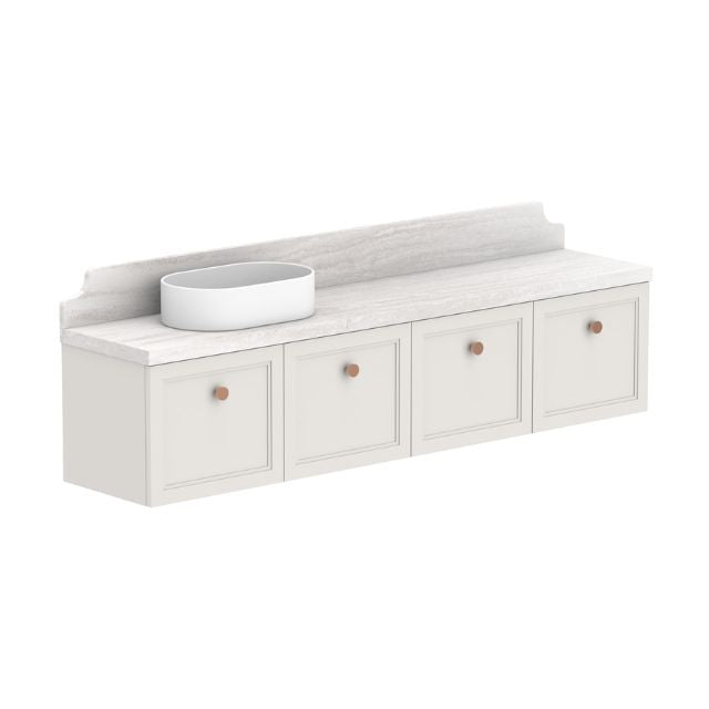 ADP Mabel Wall-Mounted Vanity with Durasein Countertop - Modern Bathroom Sink Cabinet for Small Spaces, Perfect for Apartments & Powder Rooms