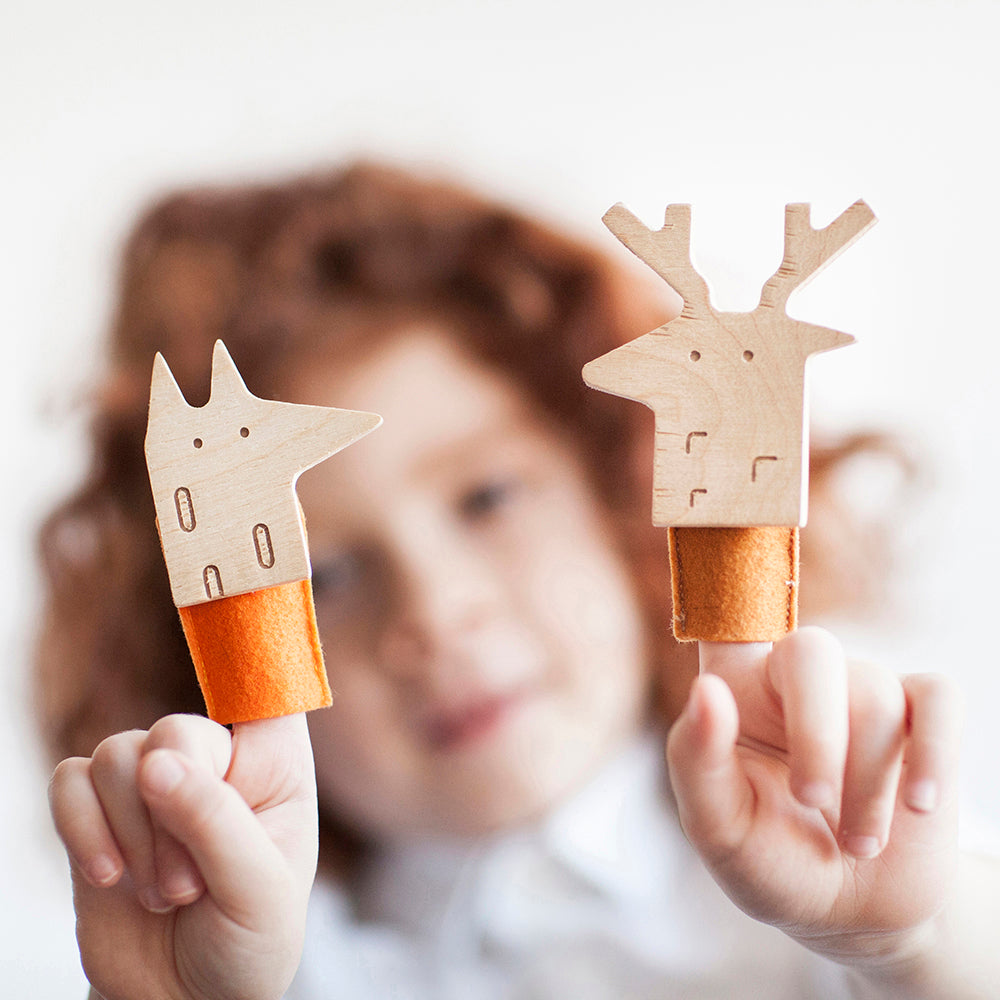 Babai Finger Puppet Theater - Hand Puppet Deer for Kids, Storytelling & Pretend Play - Perfect for Classroom, Home & Interactive Learning