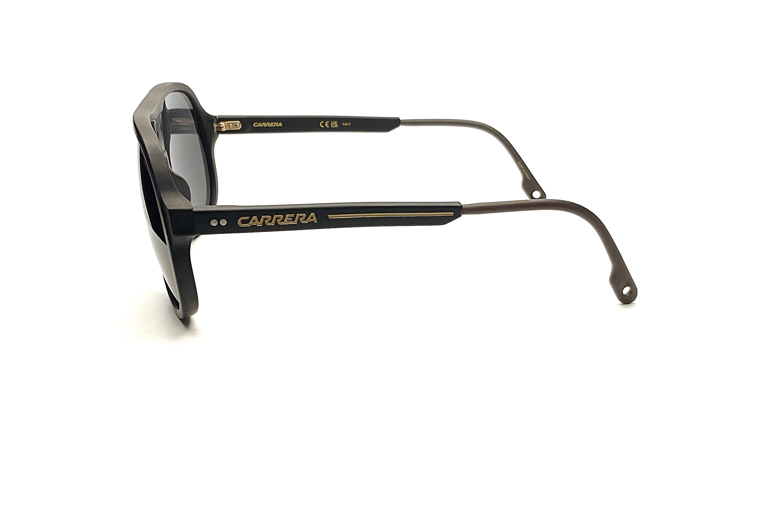 Carrera C Sport 07 Matte Black Gold Sunglasses - Polarized UV Protection for Men & Women - Perfect for Driving, Running, and Outdoor Activities
