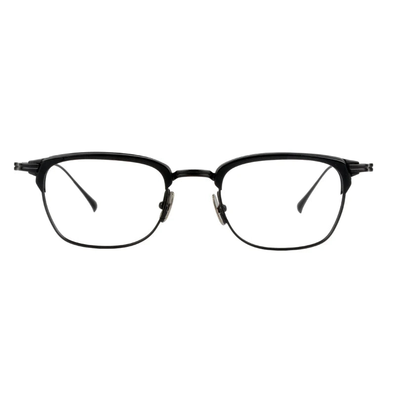 Stylish Unisex Black Titanium Acetate Square Frame Eyeglasses 14926 - Perfect for Work, Reading & Fashion Accessories