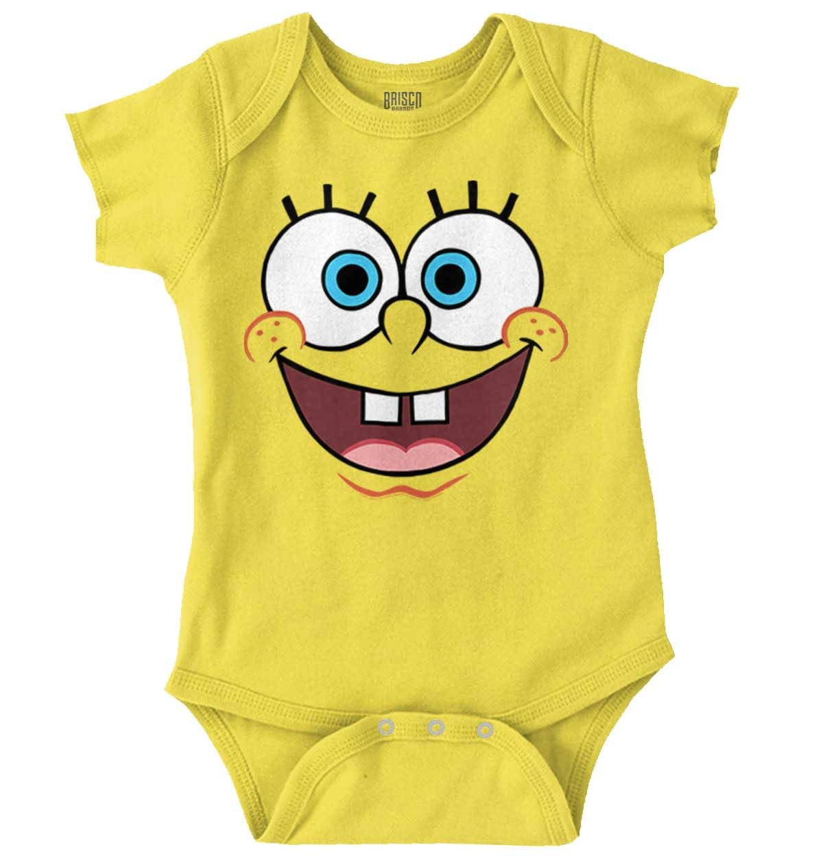 Nickelodeon SpongeBob SquarePants Happy Face Baby Romper - Cute Cartoon Bodysuit for Boys & Girls (0-24 Months) - Perfect for Playtime, Birthday Gifts & Photo Shoots
