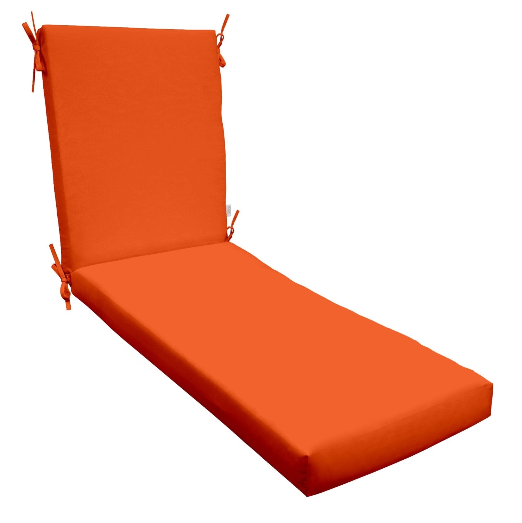 Sunbrella Canvas Orange 2-Piece Foam Chaise Lounge Chair Cushion Set - Water-Resistant & UV-Protected Outdoor Patio Furniture Cushions for Poolside, Deck, or Garden Relaxation