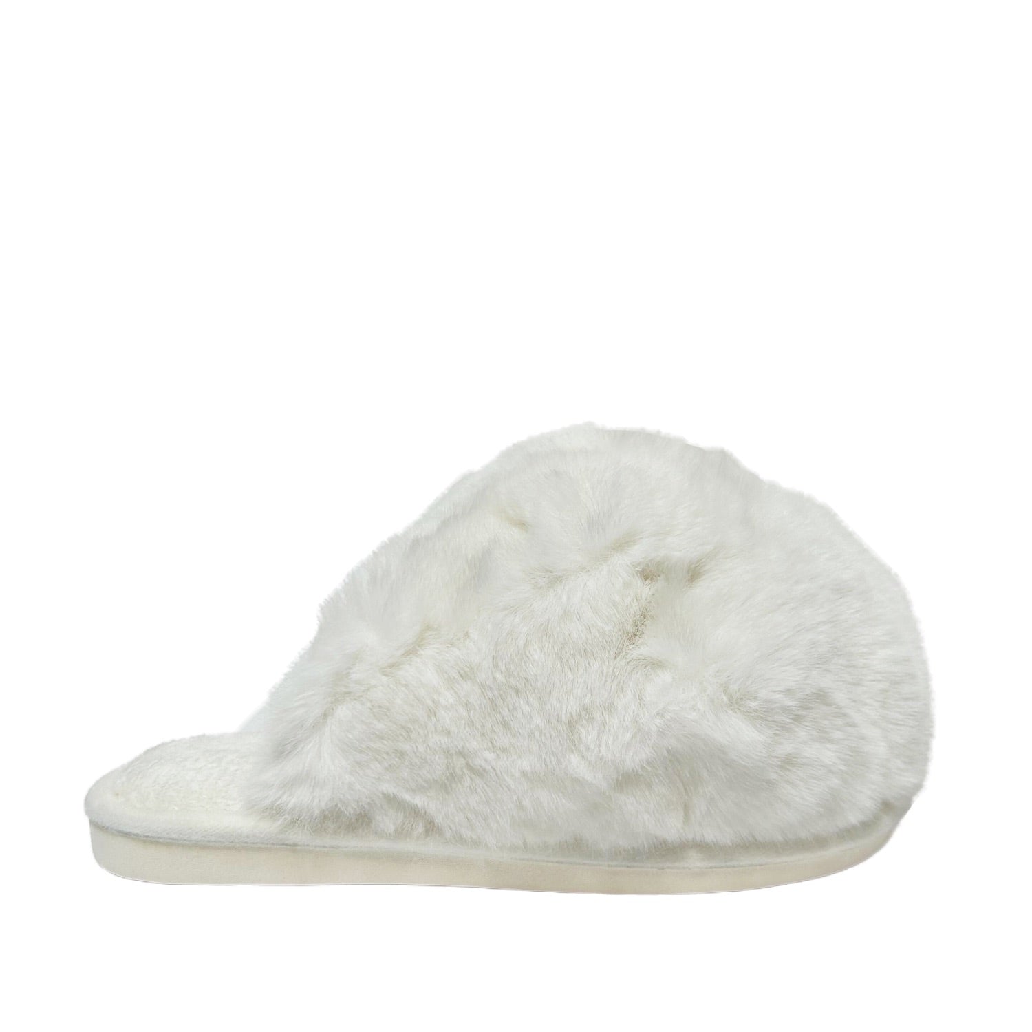 FLOOF Women's Cozy Cream Snowball Slippers - Soft Plush Indoor/Outdoor House Shoes for Winter Warmth & Comfort