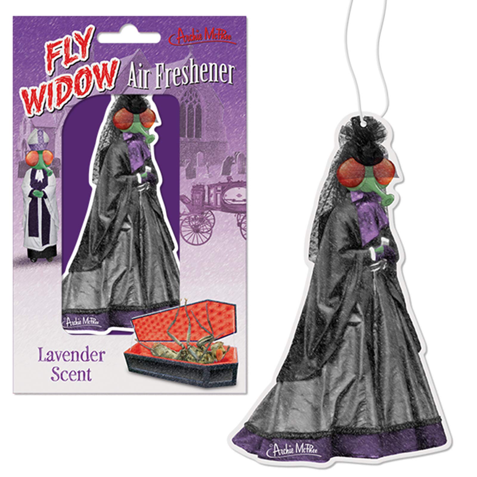 McPhee Fly Widow Lavender Scented Car Air Freshener - Long Lasting Aroma for Home, Office & Vehicle | Natural Essential Oil Fragrance for Relaxation & Stress Relief