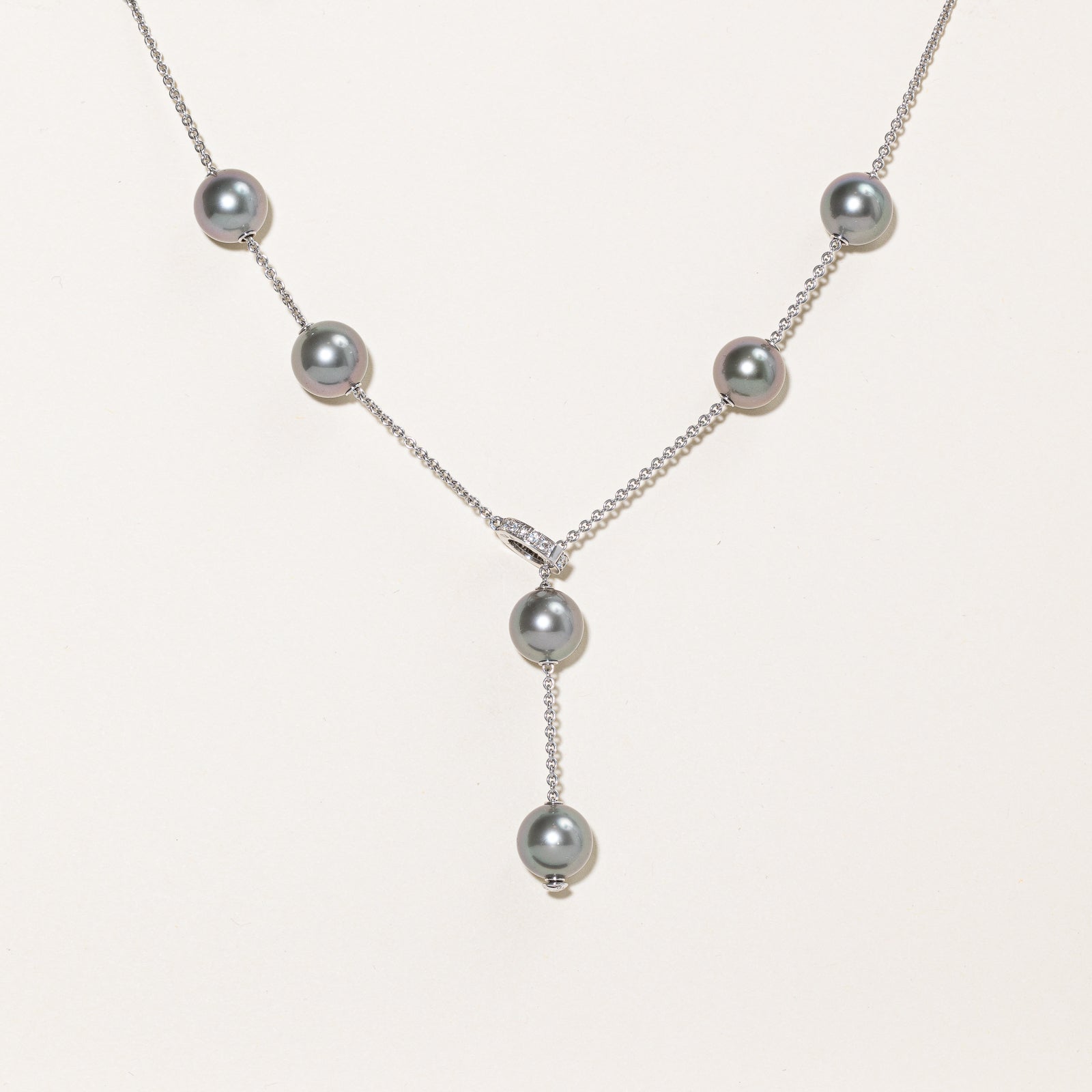 Luxury Mikimoto Black South Sea Pearl & Diamond Necklace | 10.5mm Cultured Pearl, 0.20ctw Diamonds | Elegant Jewelry for Weddings, Anniversaries & Special Occasions
