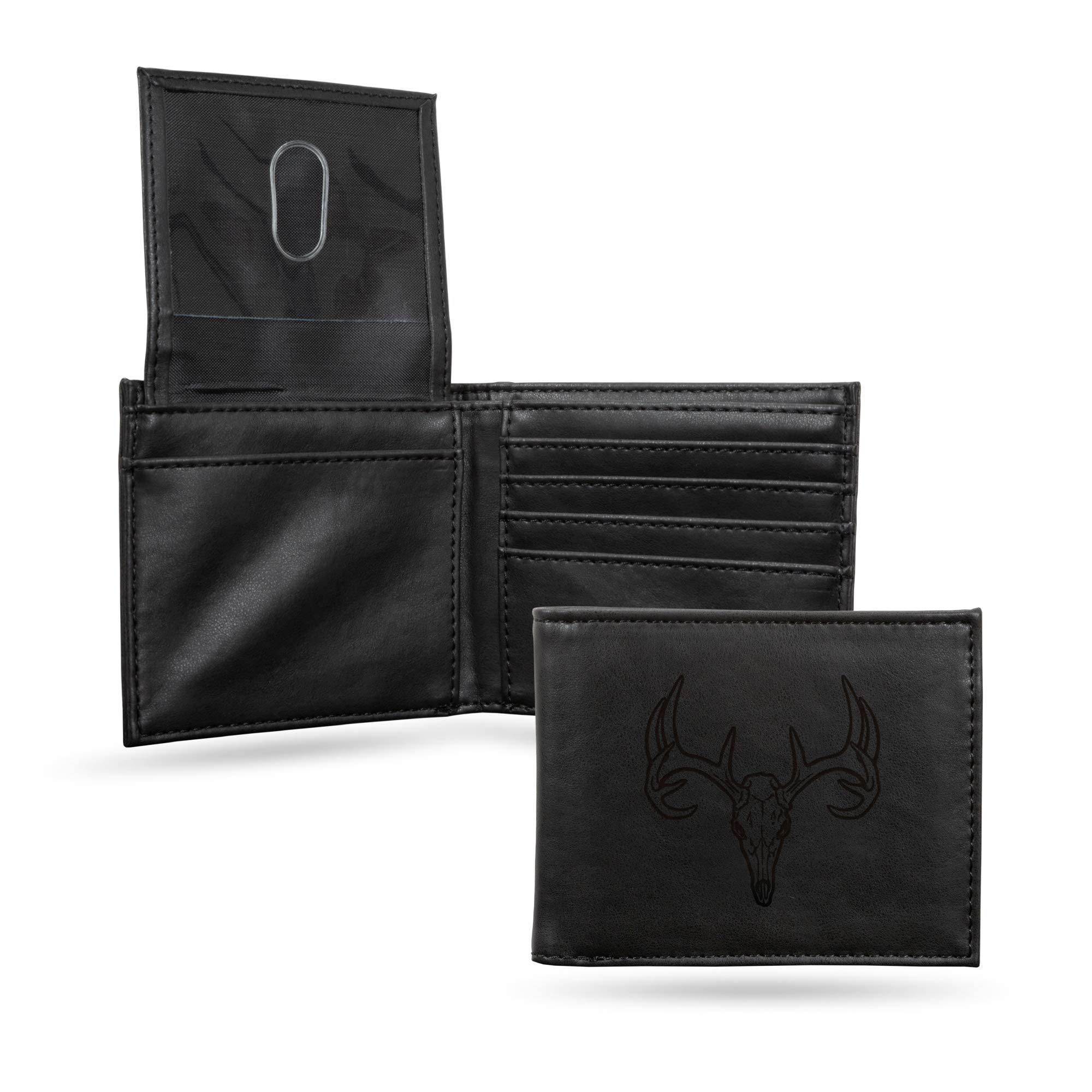 Laser Engraved Wildlife Billfold Wallet - Slim Bifold Design, RFID Blocking, Genuine Leather - Perfect Gift for Men, Outdoor Enthusiasts & Nature Lovers (Hunting, Camping, Hiking Accessories)