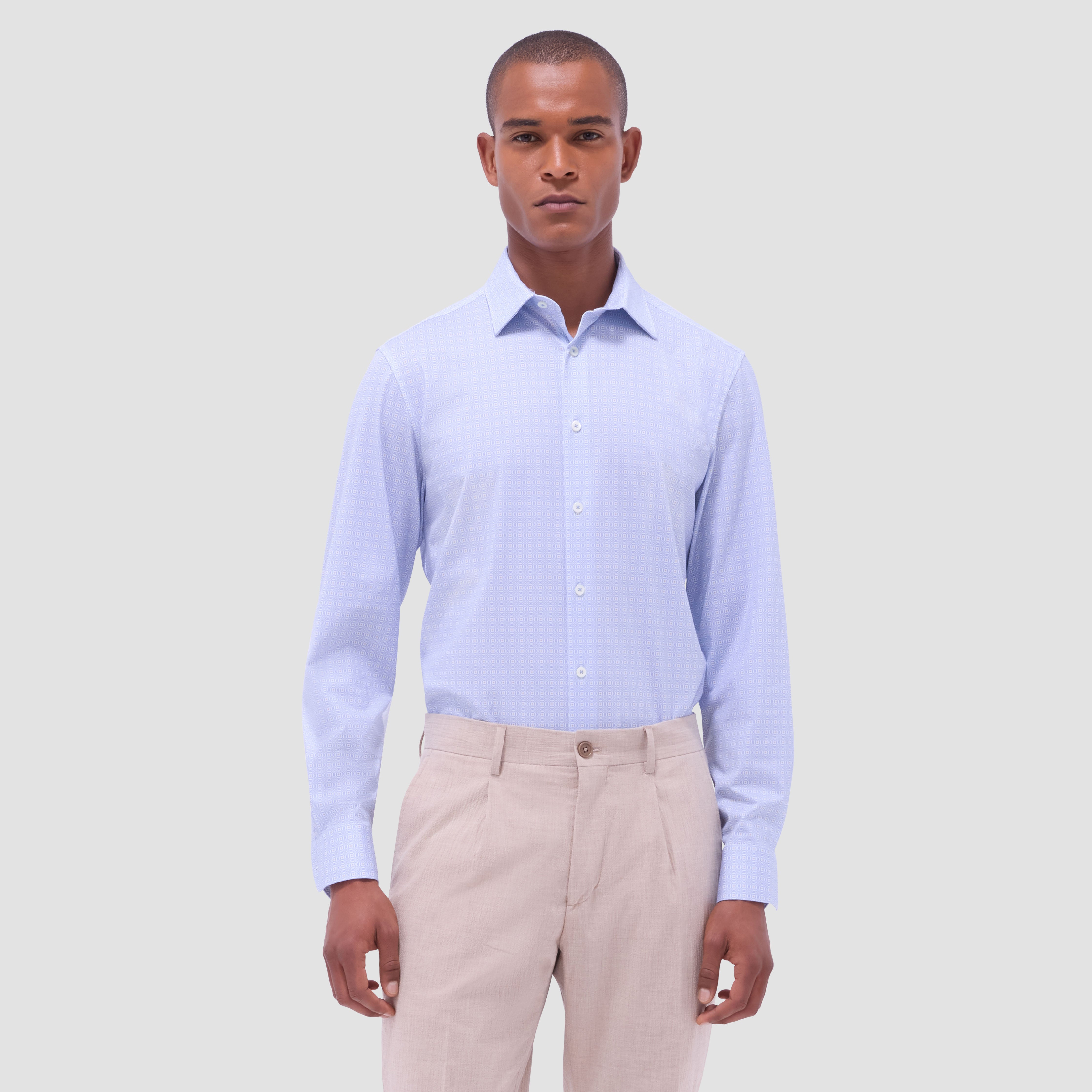 James Geometric Print Cotton Shirt for Men - Stylish Casual Button Down Shirt for Work, Office, and Everyday Wear