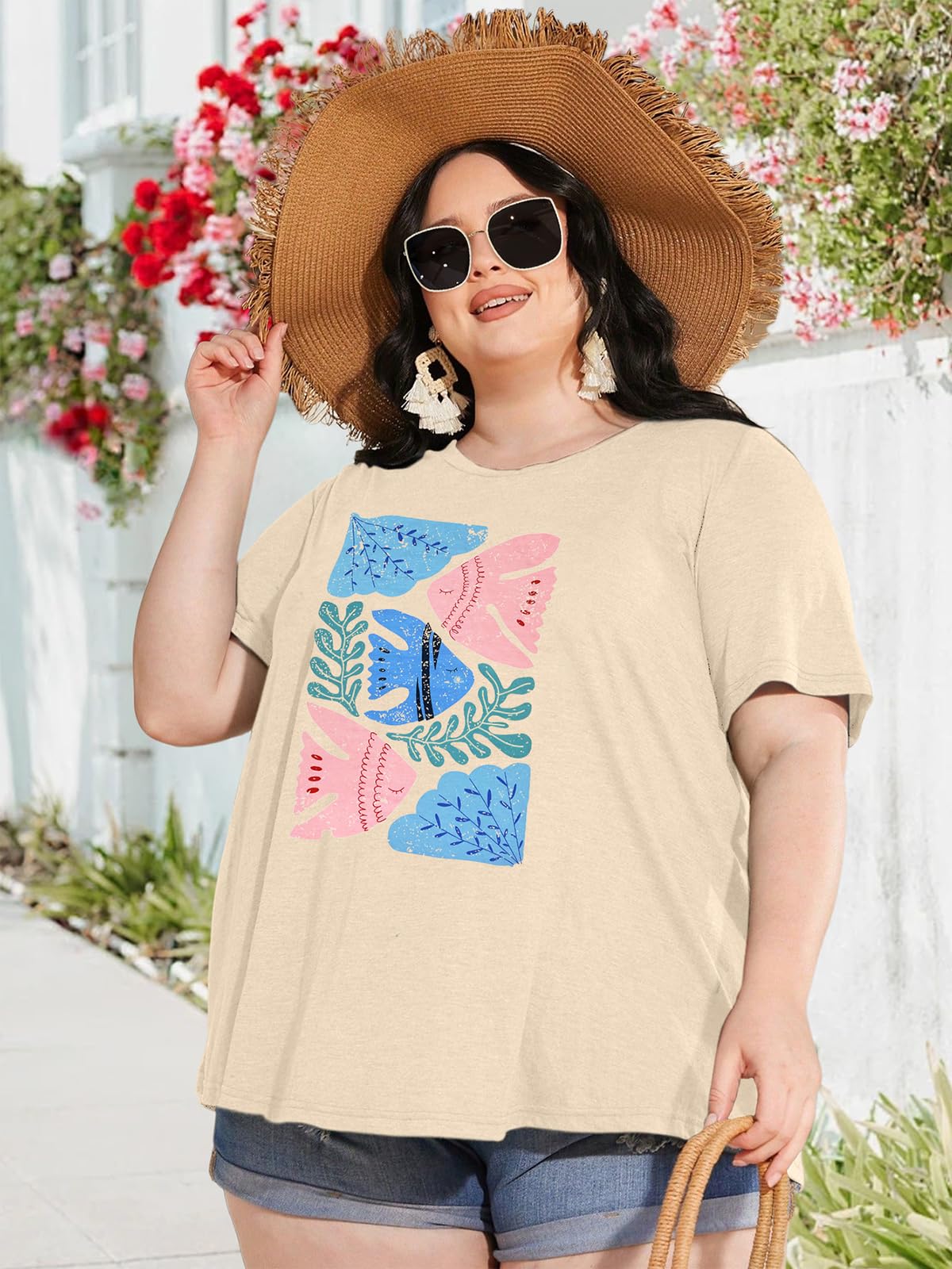 Plus Size Hawaiian Shirts for Women - Short Sleeve Beach Shirts, Casual Summer Vacation Blouses | Perfect for Tropical Getaways, Pool Parties & Beach Vacations