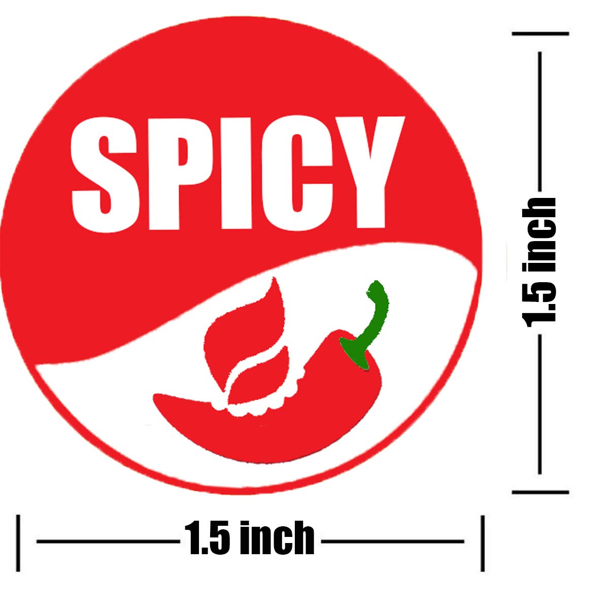500 Pcs 1.5 Inch Spicy Warning Stickers - Adhesive Food Labels for Grocery Store, Restaurant & Kitchen - Perfect for Marking Hot & Spicy Food Items