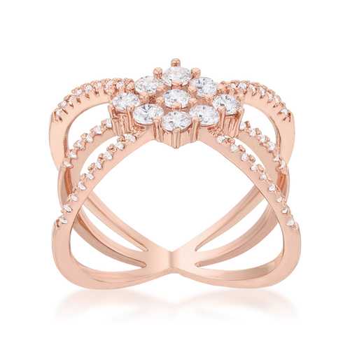 0.8ct CZ Rose Gold Delicate Triple Wrap Ring for Women - Elegant Stackable Jewelry for Engagement, Wedding, Anniversary & Everyday Wear