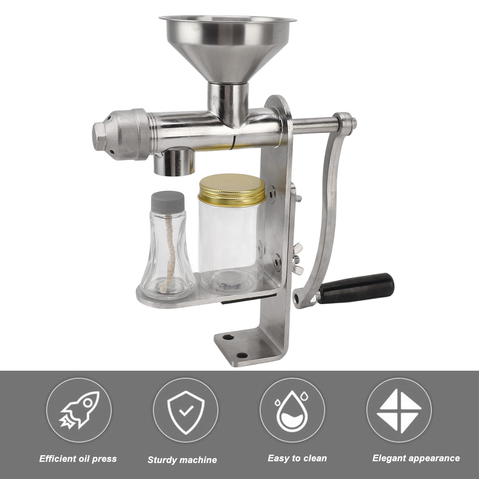 Premium Commercial Manual Oil Press Machine - Cold Press Peanut, Nut & Seed Oil Expeller for Home & Business Use | Perfect for Organic Cooking, DIY Cosmetics & Healthy Lifestyles
