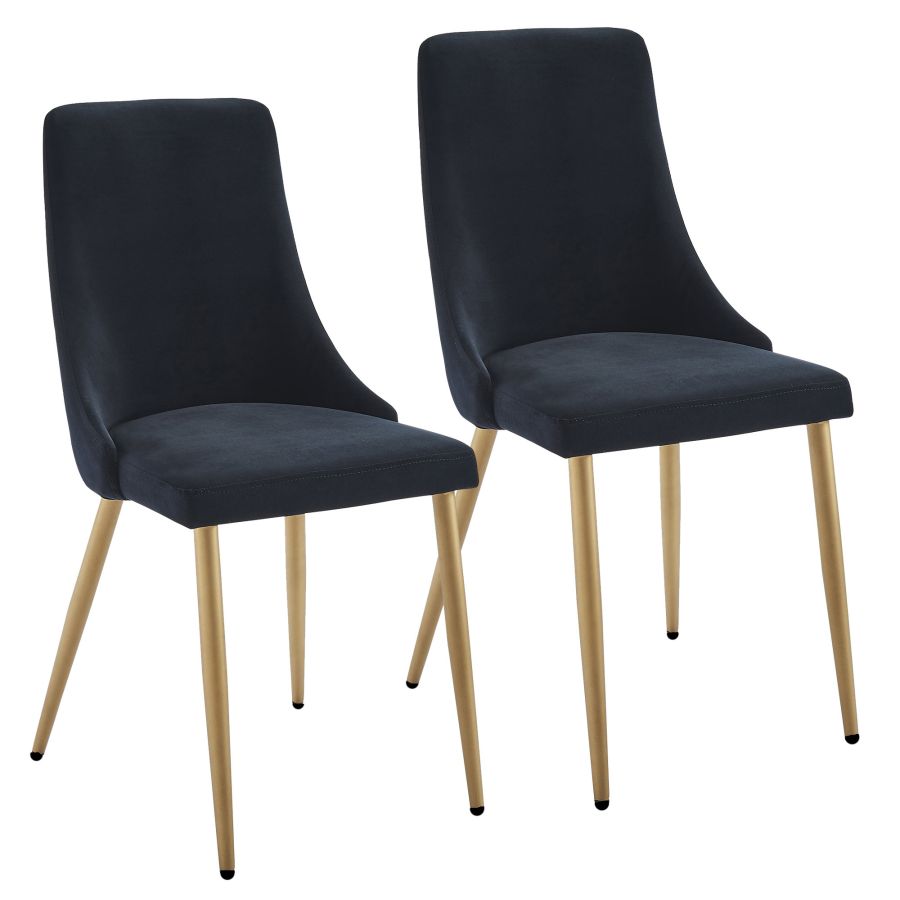 Emery/Carmilla 5-Piece White Dining Set with Black Chairs - Perfect for Small Spaces, Apartments & Modern Kitchens