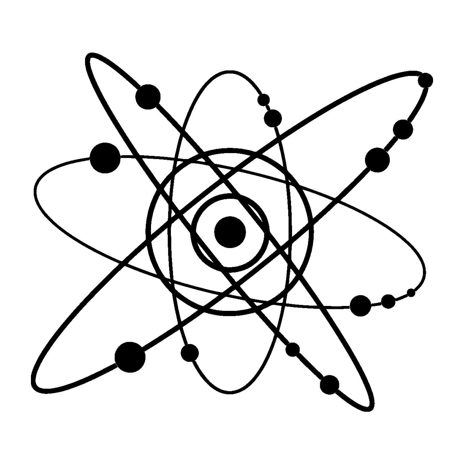 Vinyl Wall Decal - Atom Science Learning School Sticker for Chemistry & Exact Sciences - Custom Color Classroom Decor (45x50 in) - Perfect for School, Lab & Study Room Decorations