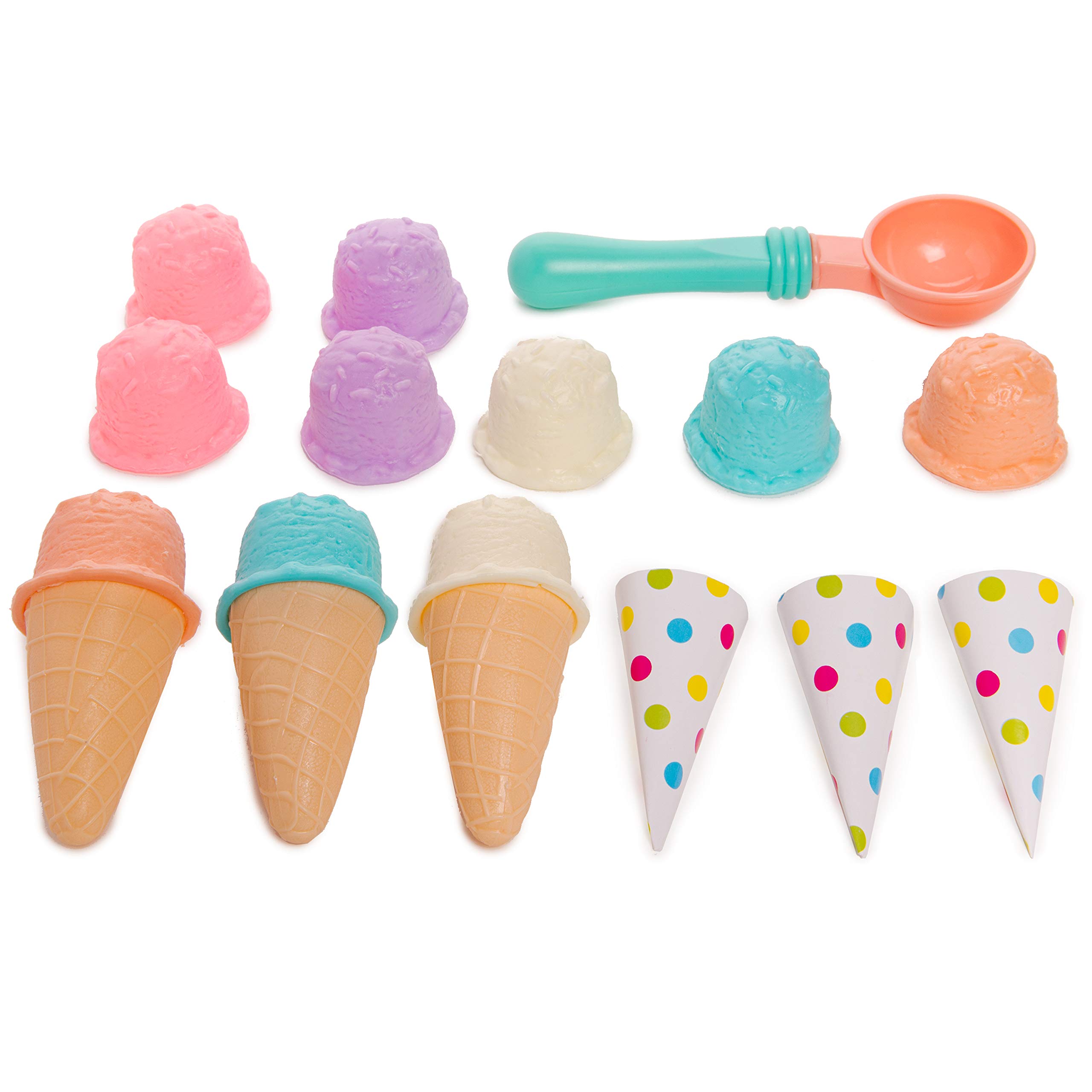 Best Ice Cream Shop Playset - Pretend Play Ice Cream & Cones Toy Set for Kids | Fun Dessert Play Kitchen Accessories for Girls & Boys | Birthday Gift, Role Play, Preschool Learning Activity