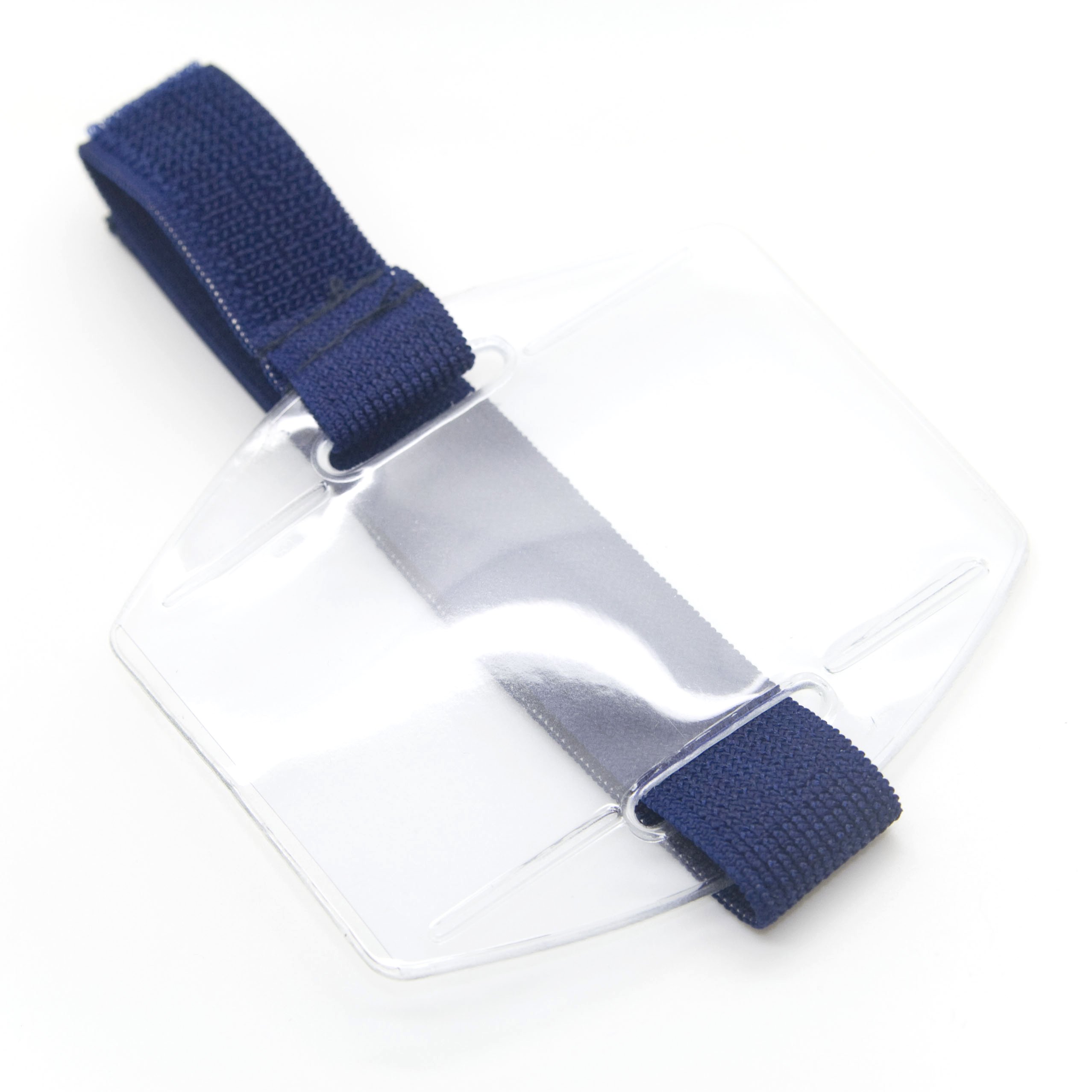 25pcs Armband ID Badge Holder with Adjustable Blue Strap - Waterproof & Durable for Nurses, Security, Events - Perfect for Hospitals, Gyms & Workplaces
