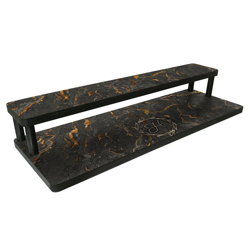 Custom Counter Caddies™ - Personalized Marble Monogram Artwork with Straight Shelf (24