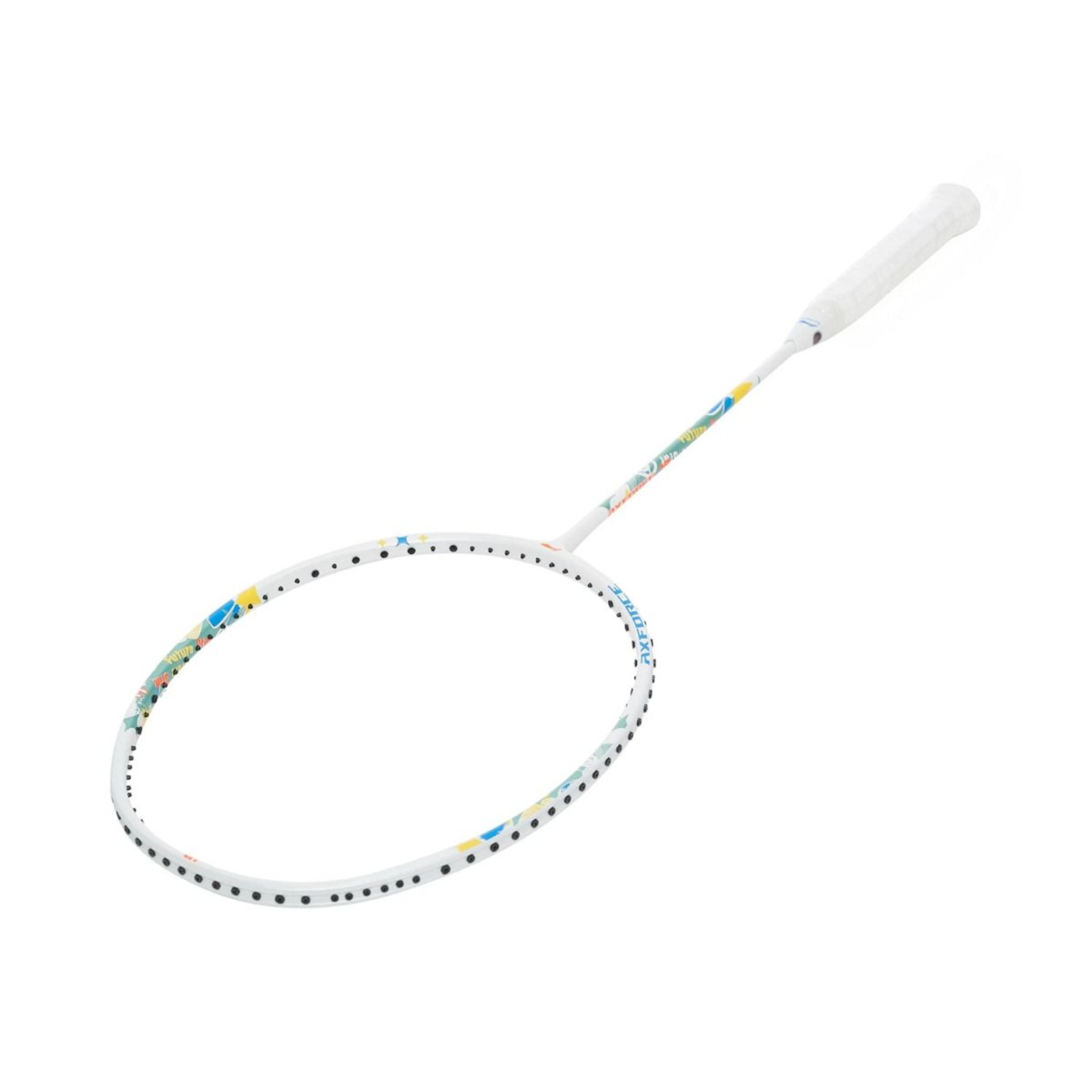 Li Ning Axforce Junior Strung Badminton Racket for Kids - Lightweight Carbon Fiber Badminton Racquet with Pre-Strung Strings (White, AYPS087-2) - Perfect for Junior Players & Beginners Training