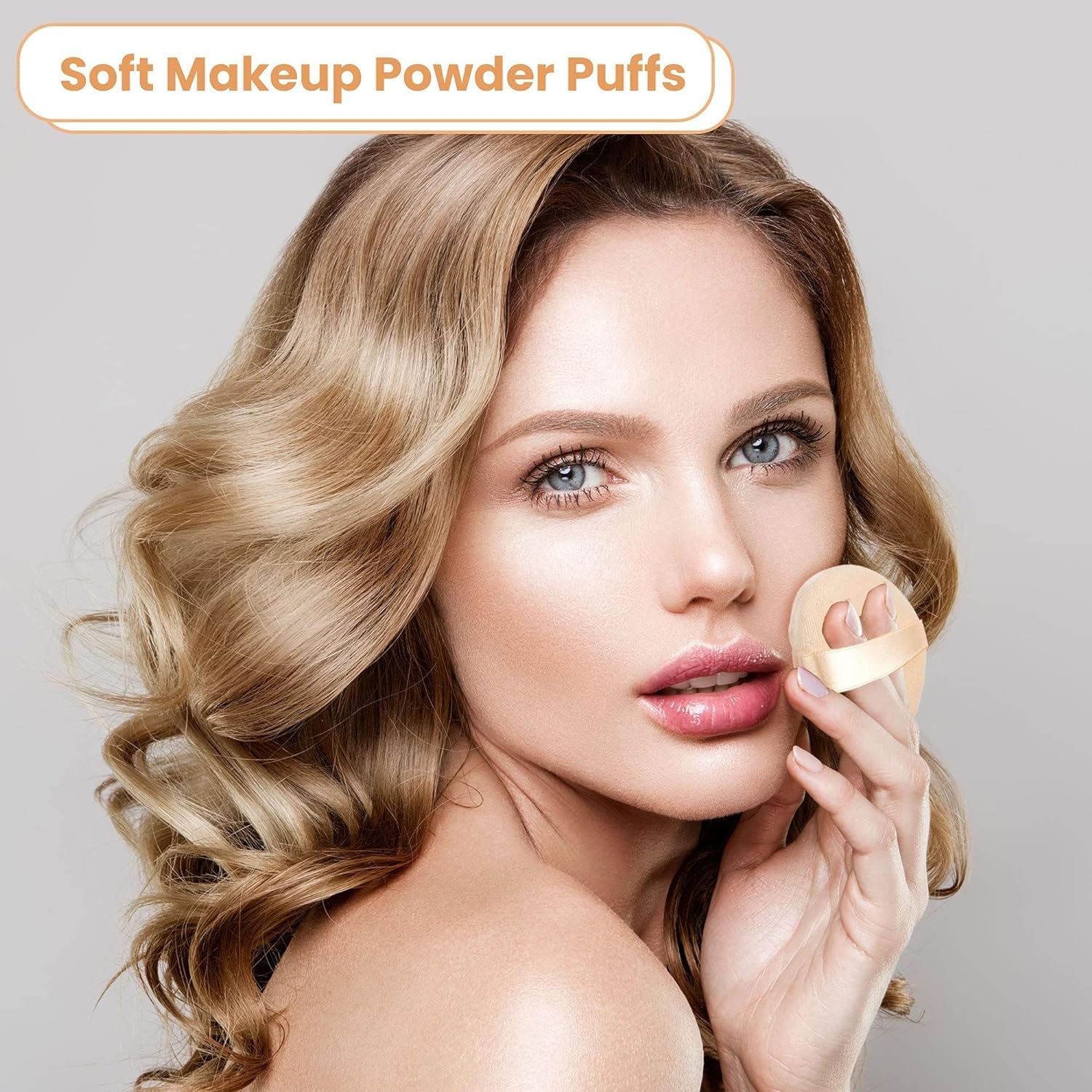 MAPPERZ 6cm Pure Cotton Makeup Puff with Strap - Soft Blending Sponge for Liquid Foundation, Powder, Concealer & Cream | Wet & Dry Use for Face, Eyes & Body | Pack of 2 (Random Colors) | Perfect for Professional Makeup Application & Travel Touch-Ups
