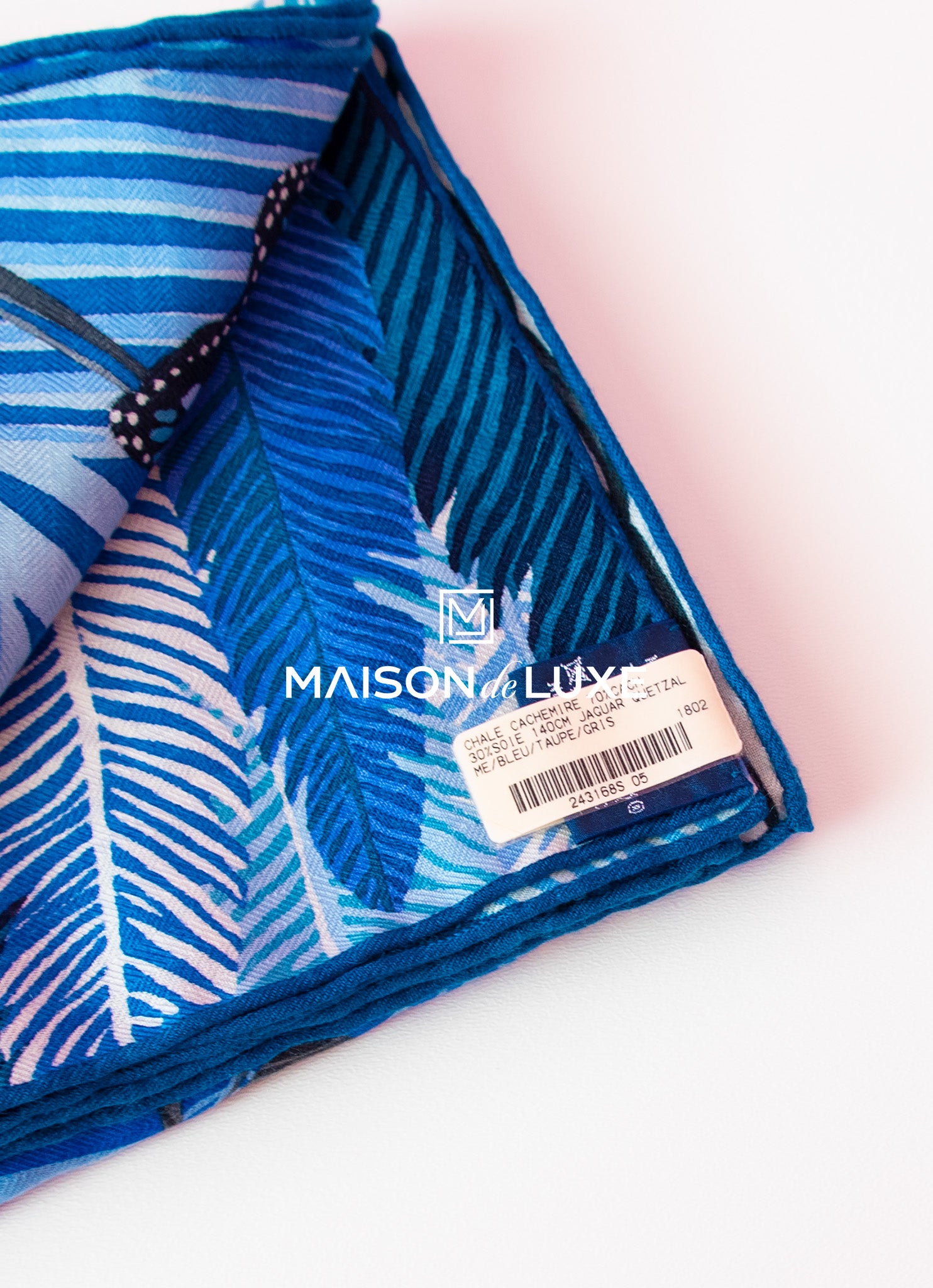 Hermes Jaguar Quetzal Blue Cashmere 140 GM Shawl Scarf - Luxury Women's Fashion Accessory for Gifts, Parties & Winter Warmth