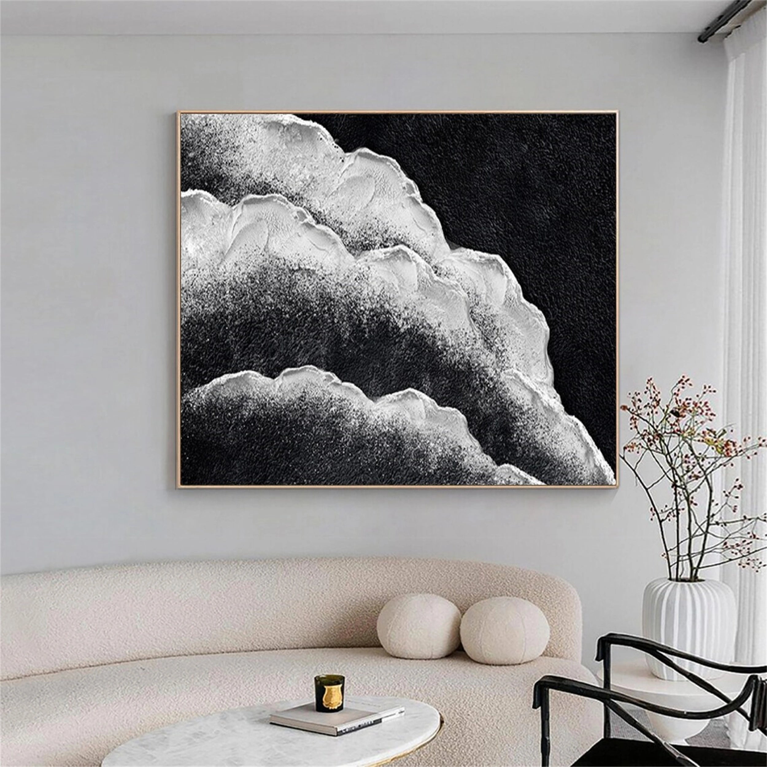 Ocean and Sky Painting #OS 115 - Handmade Canvas Wall Art for Home Decor, Office, Living Room & Bedroom
