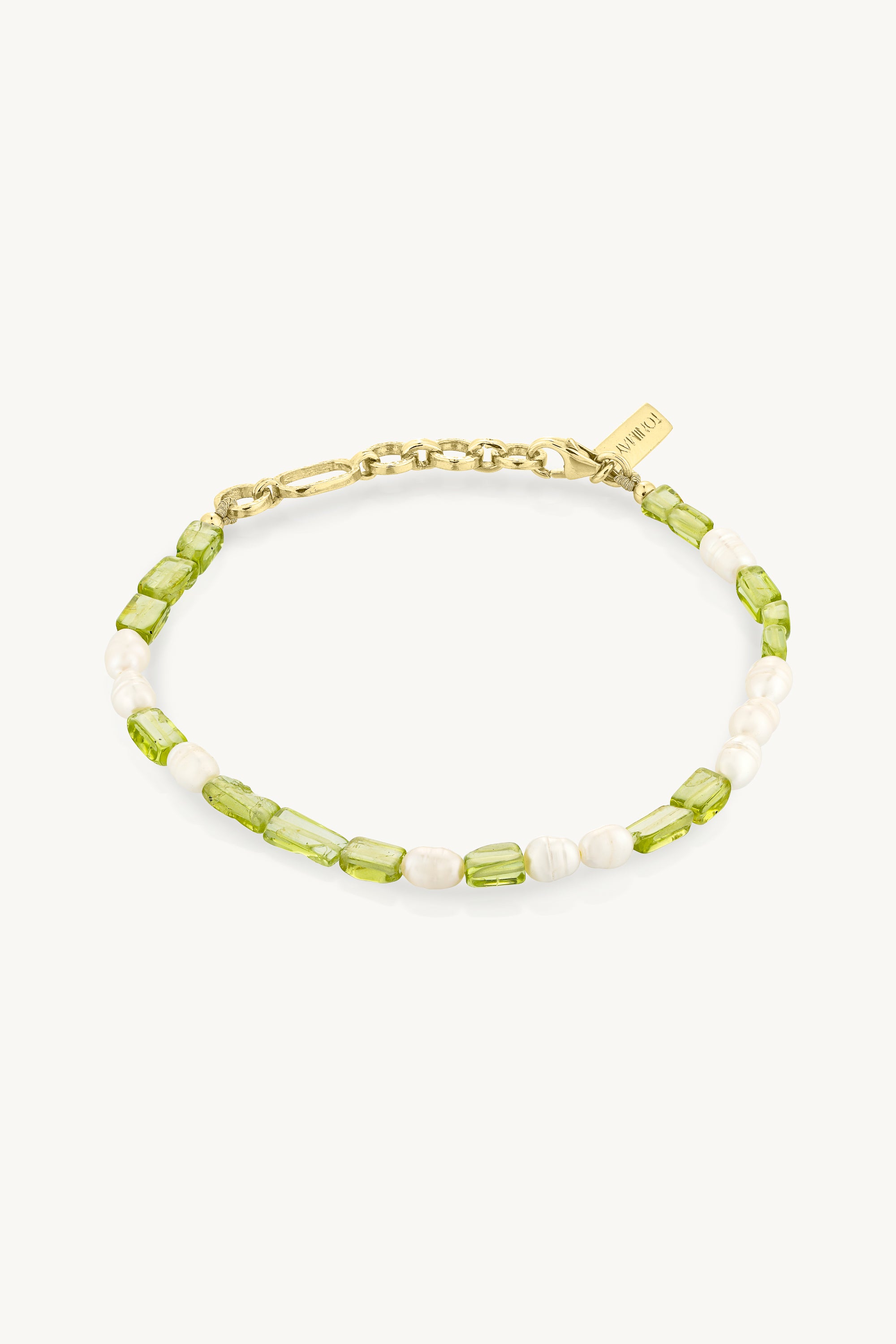 Peridot and Pearl Gold Bracelet for Women - Elegant 14K Gold Plated Jewelry for Wedding, Anniversary, and Special Occasions